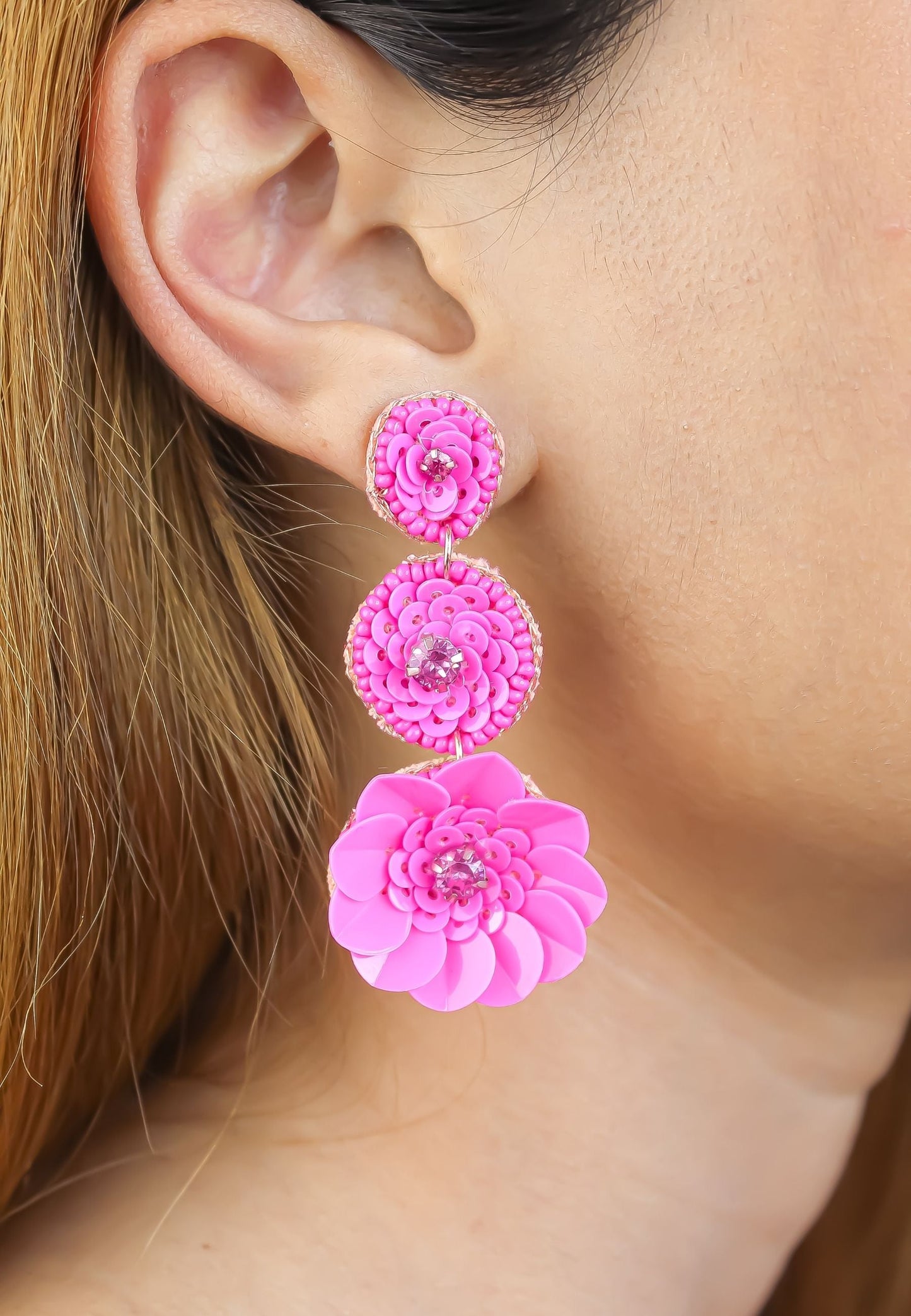 Niquero Pink Earrings Bombay Sunset