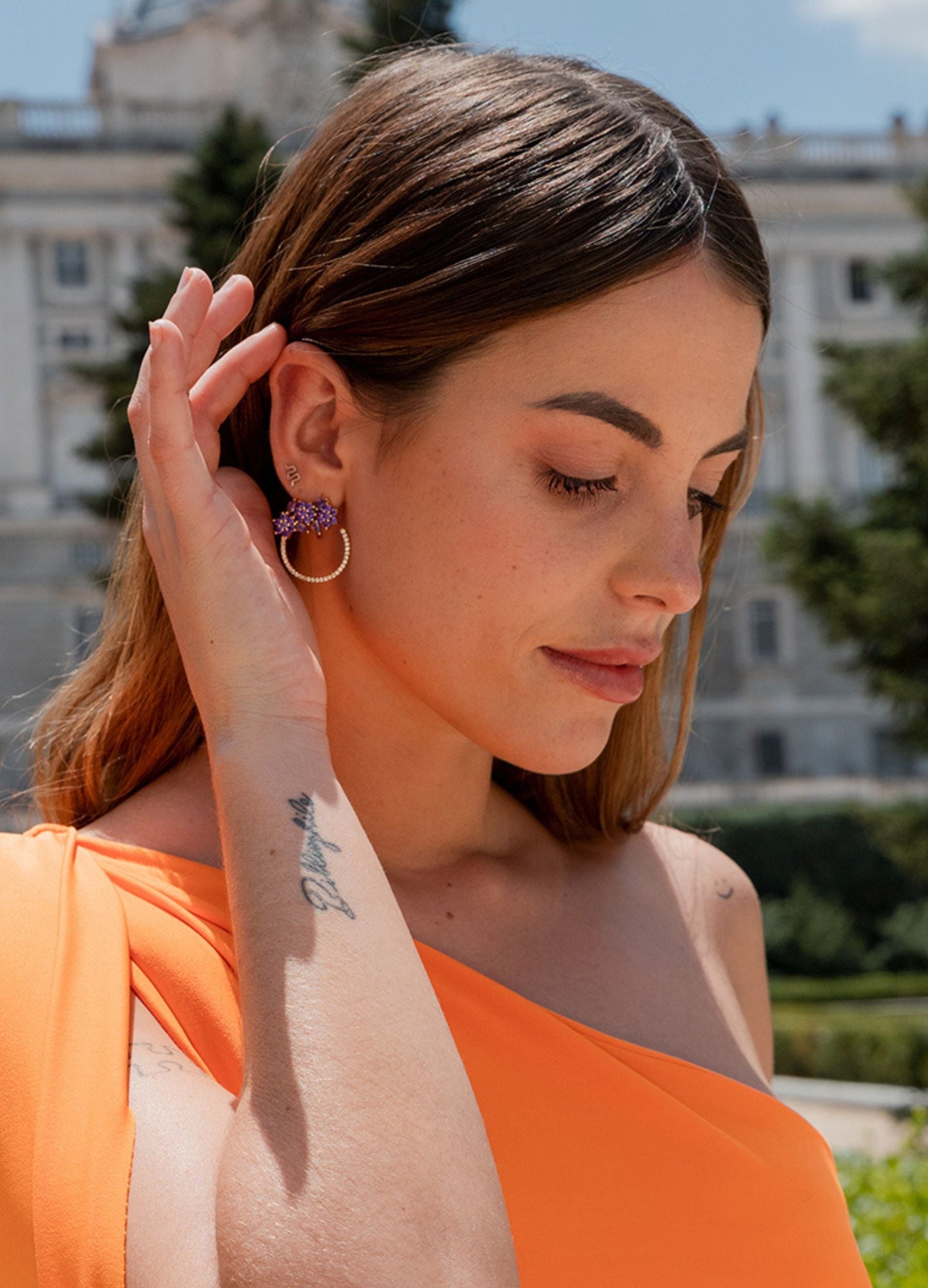 golden salamander earrings Bombay Sunset