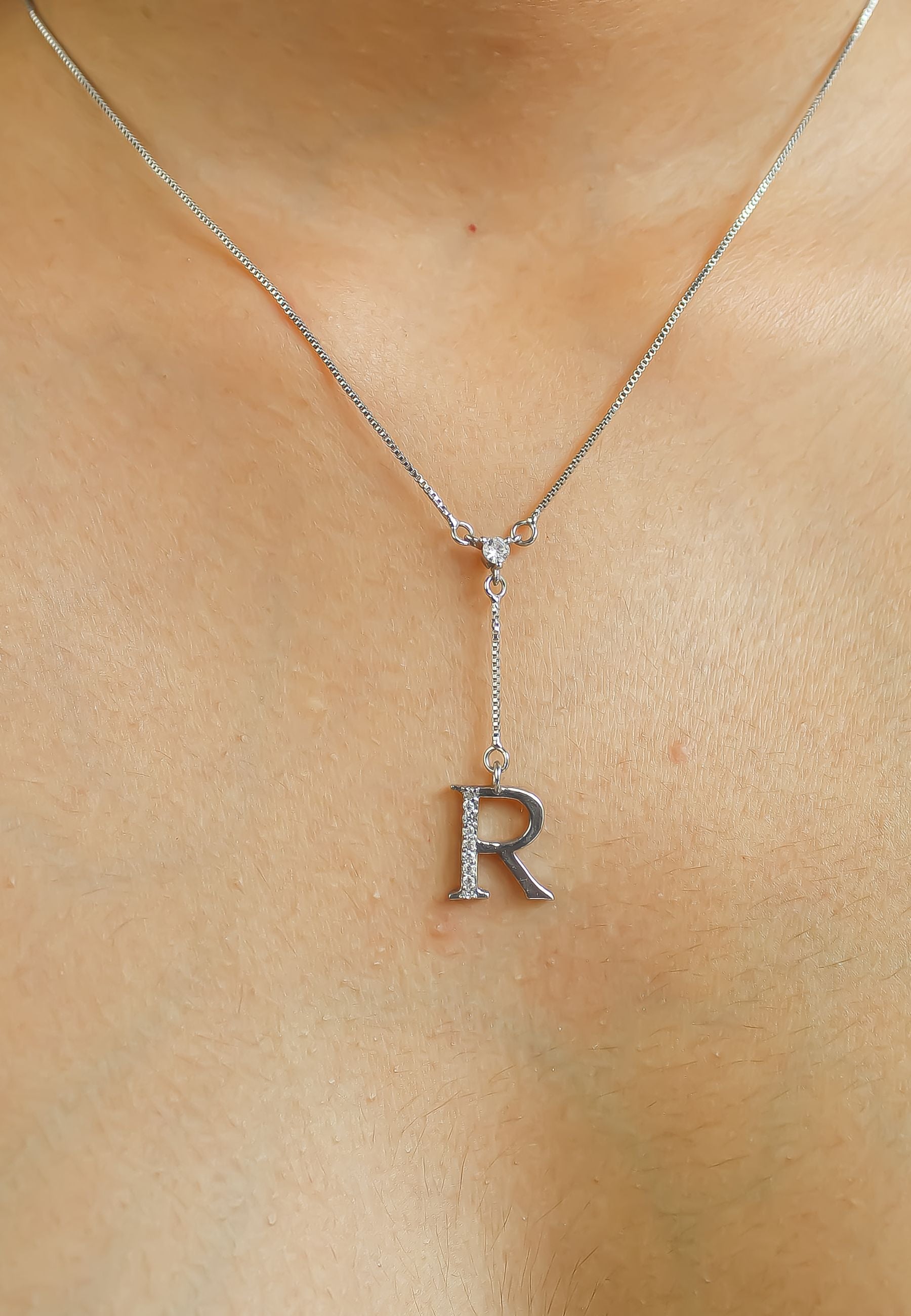 silver alphabets necklaces Bombay Sunset