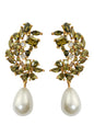 golden frosty pearl earrings Bombay Sunset