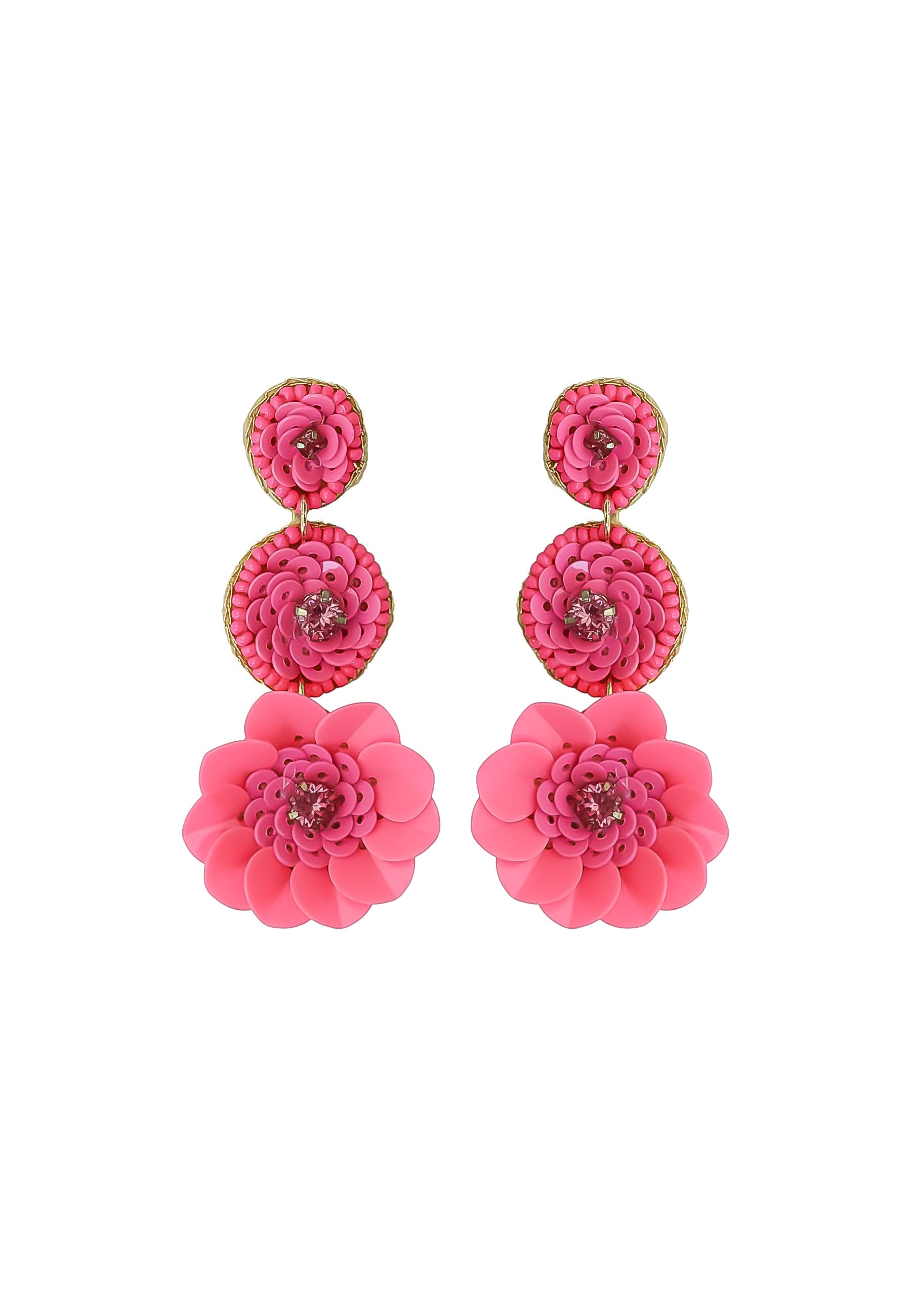 niquero pink earrings Bombay Sunset