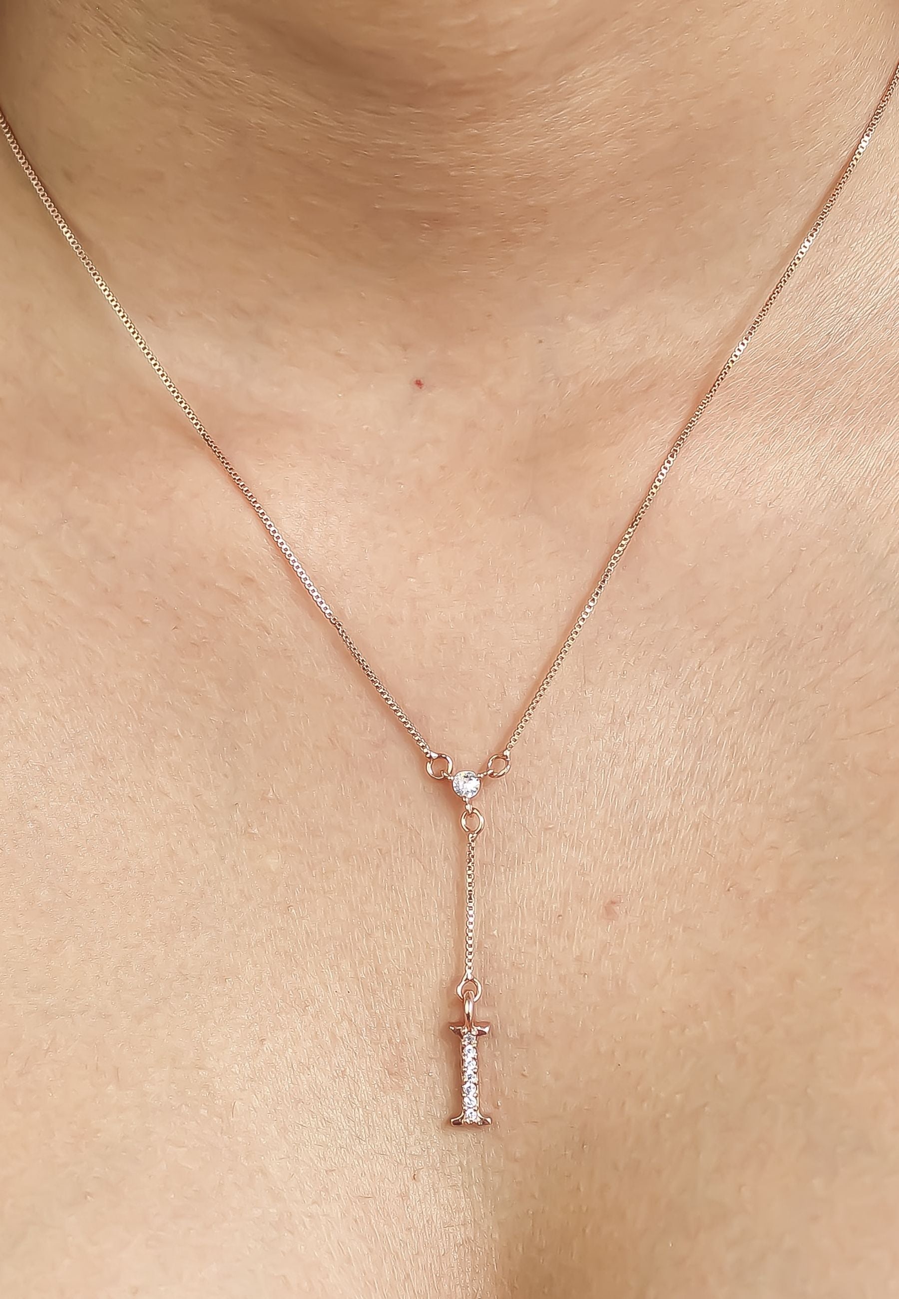 rose gold alphabet necklaces Bombay Sunset