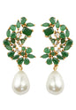 golden frosty pearl earrings Bombay Sunset