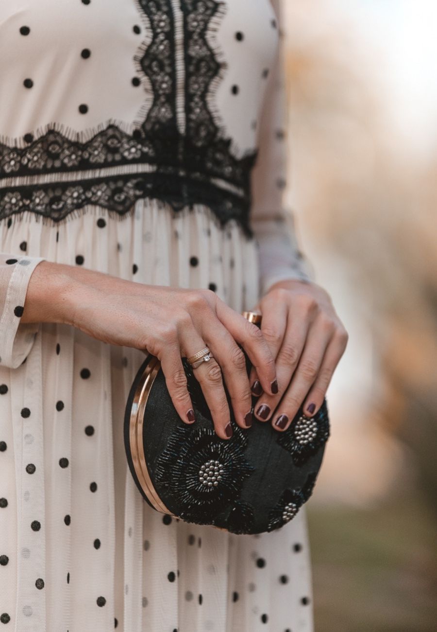 benagil black clutch bag Bombay Sunset