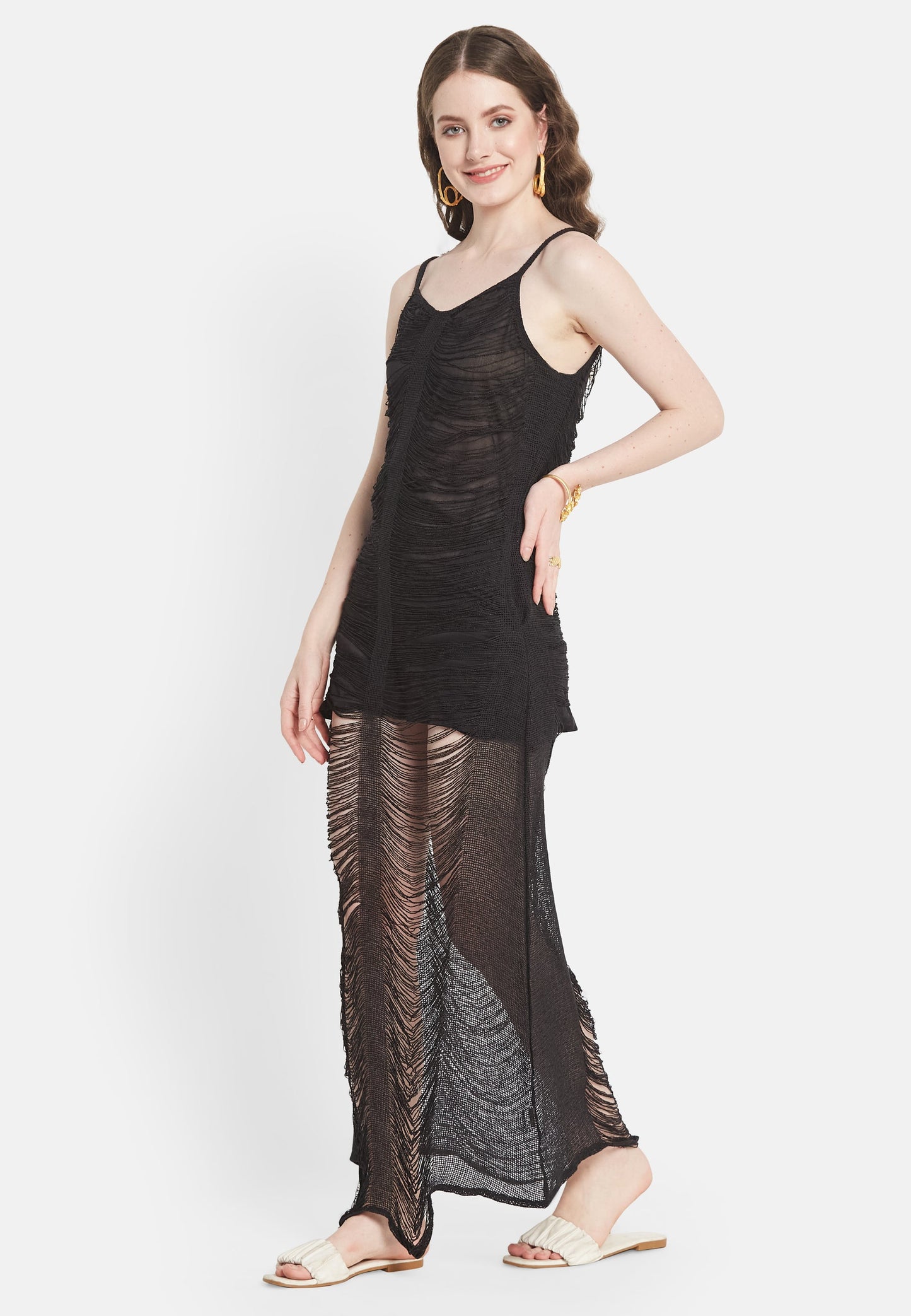 Vestido negro brillante