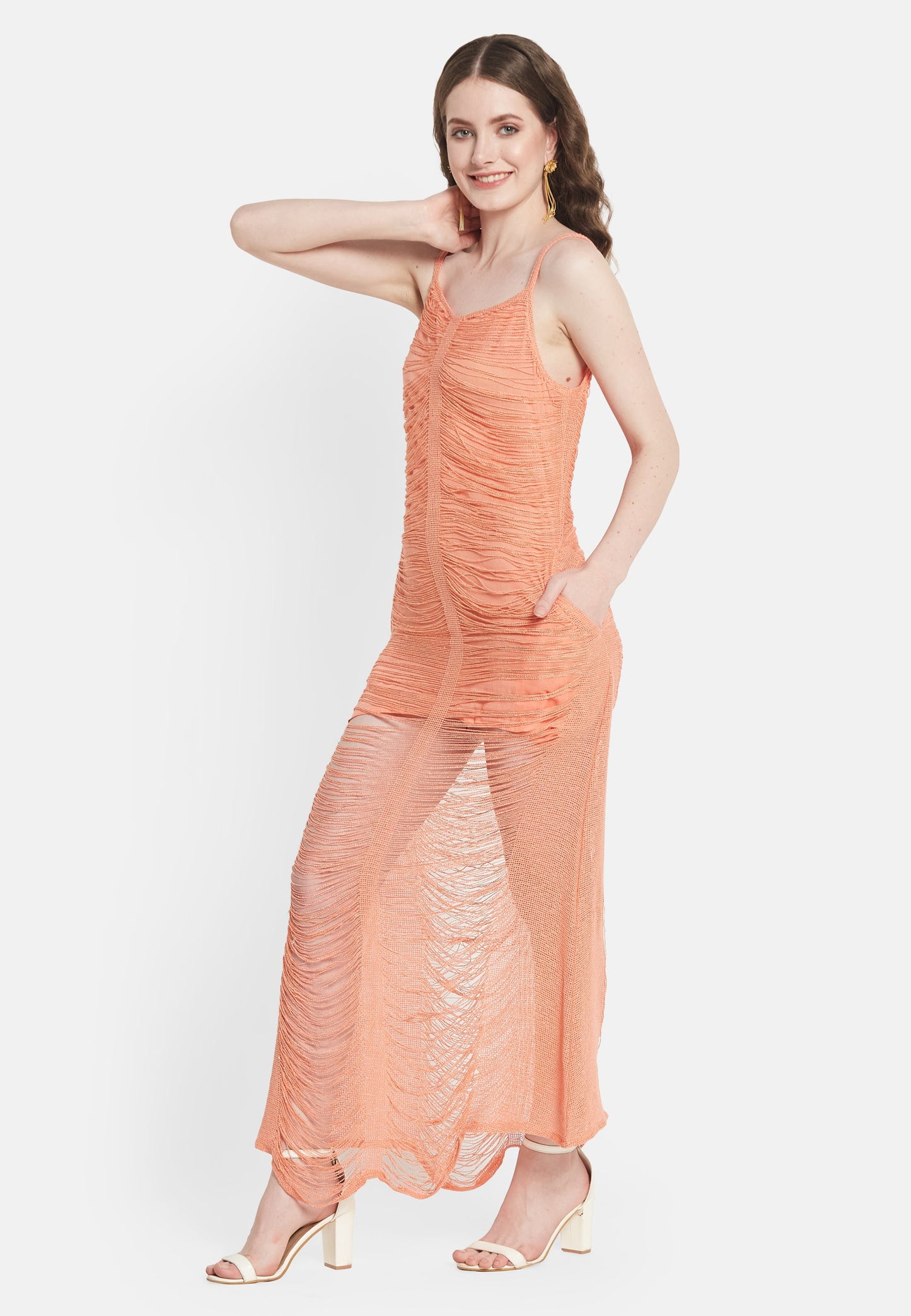 Vestido rosa brillante