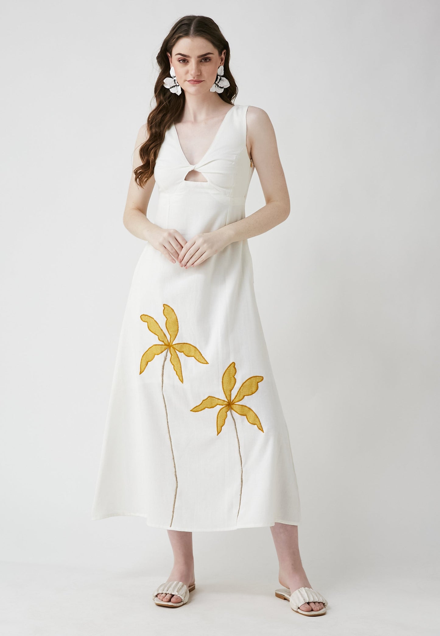 Covin White Long Dress