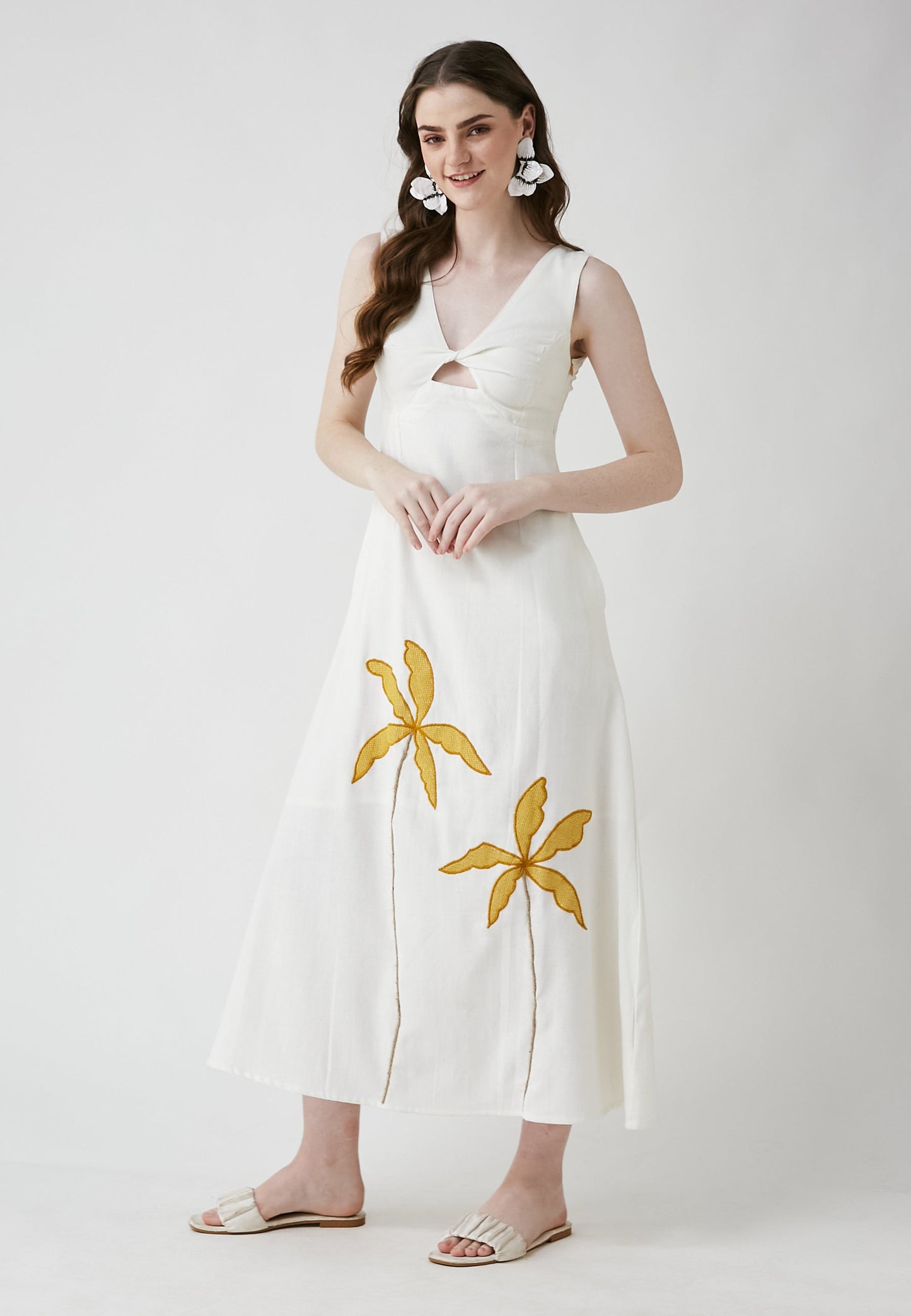 Covin White Long Dress