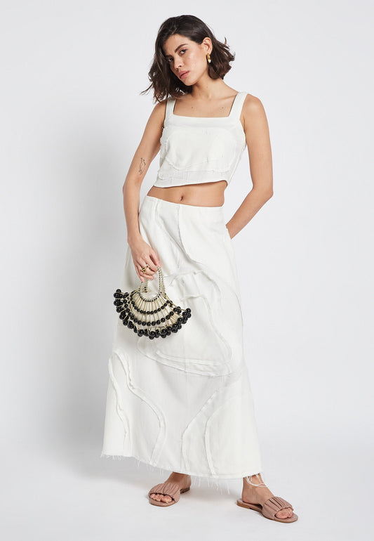 Flora White Skirt