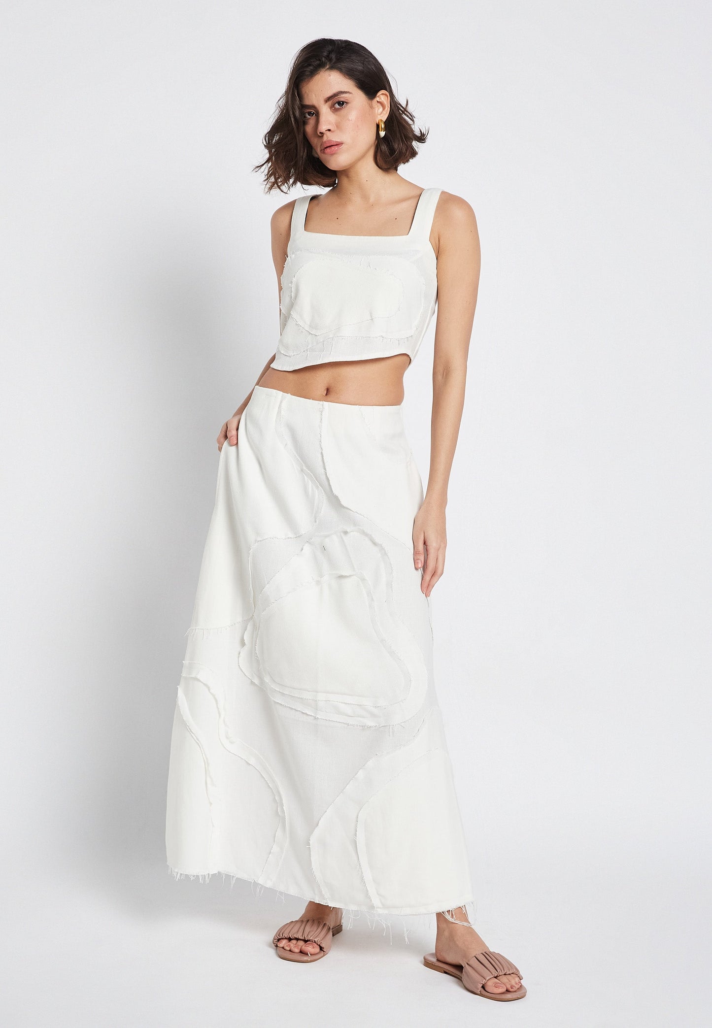 Flora White Skirt