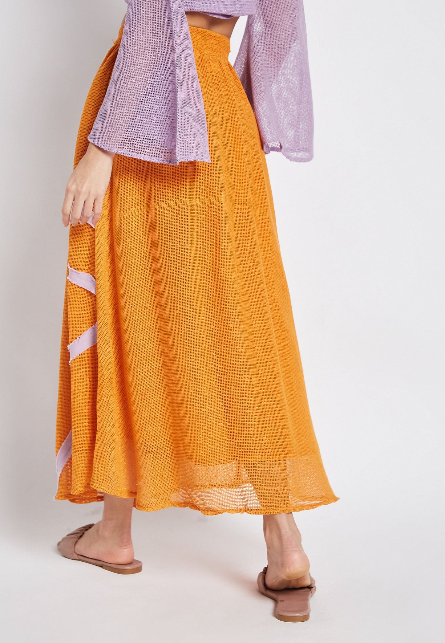 Ripple Orange Skirt