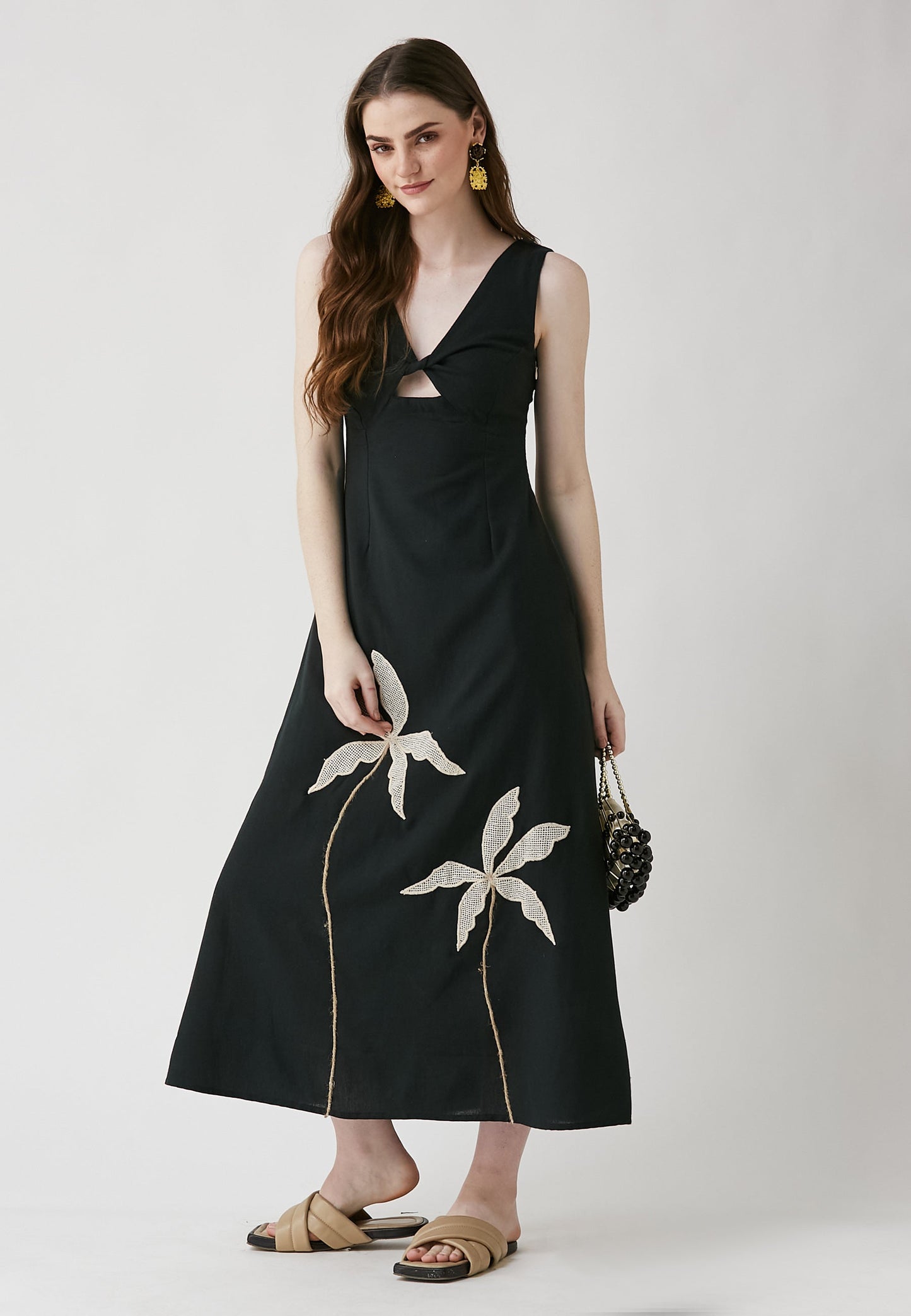 Covin Black Long Dress