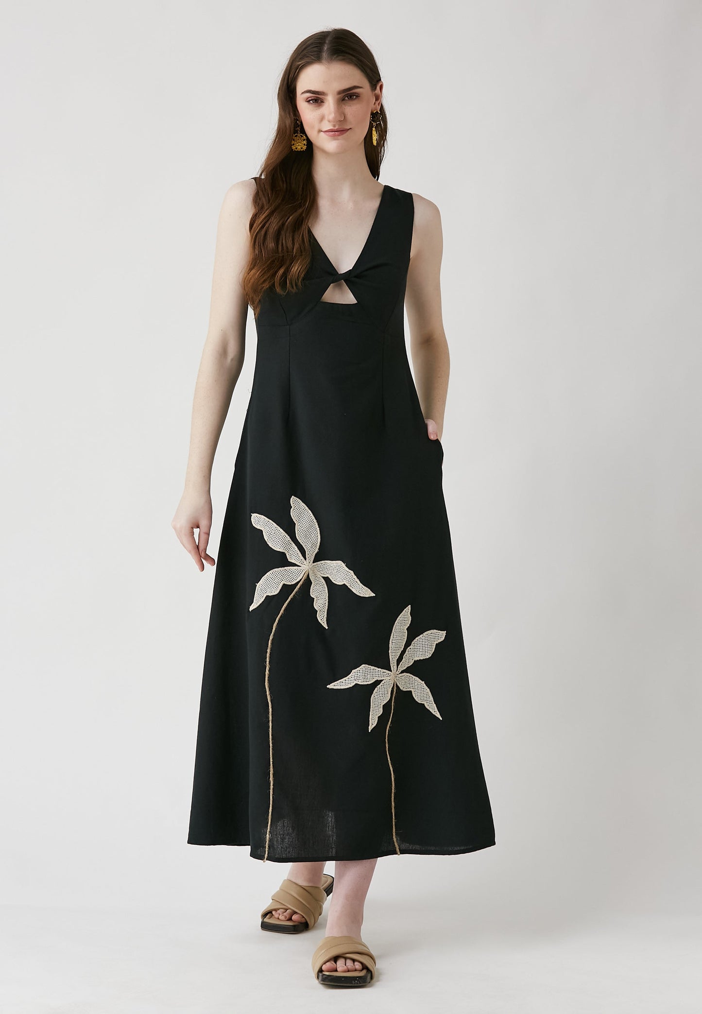 Covin Black Long Dress