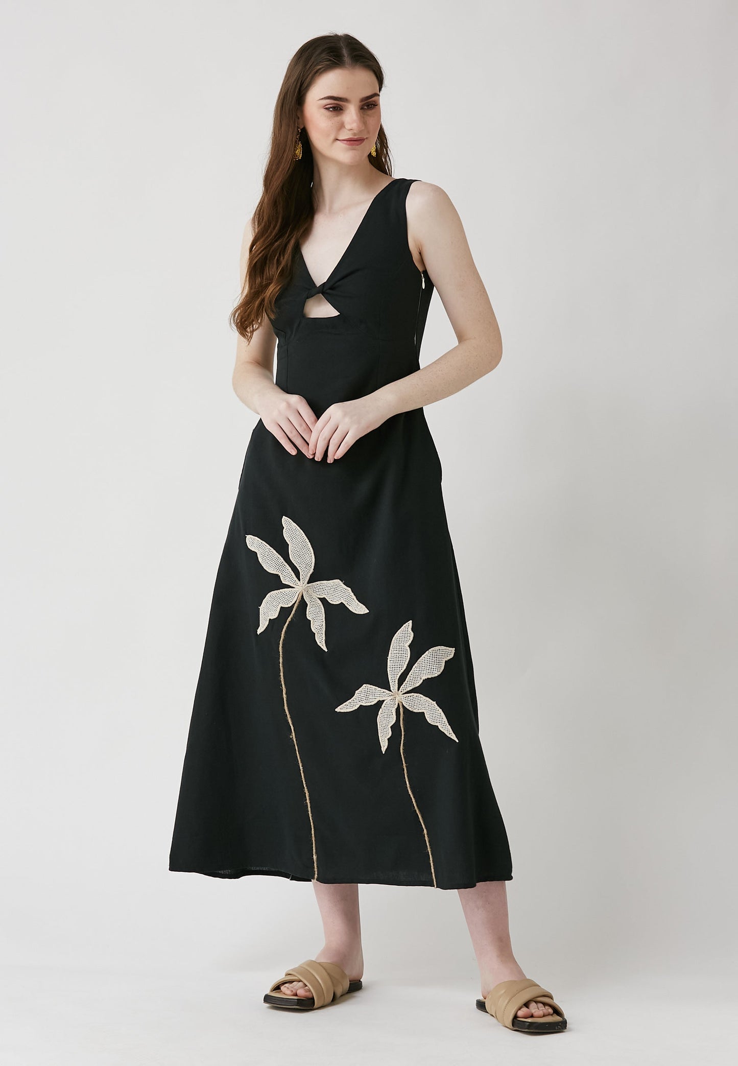 Covin Black Long Dress