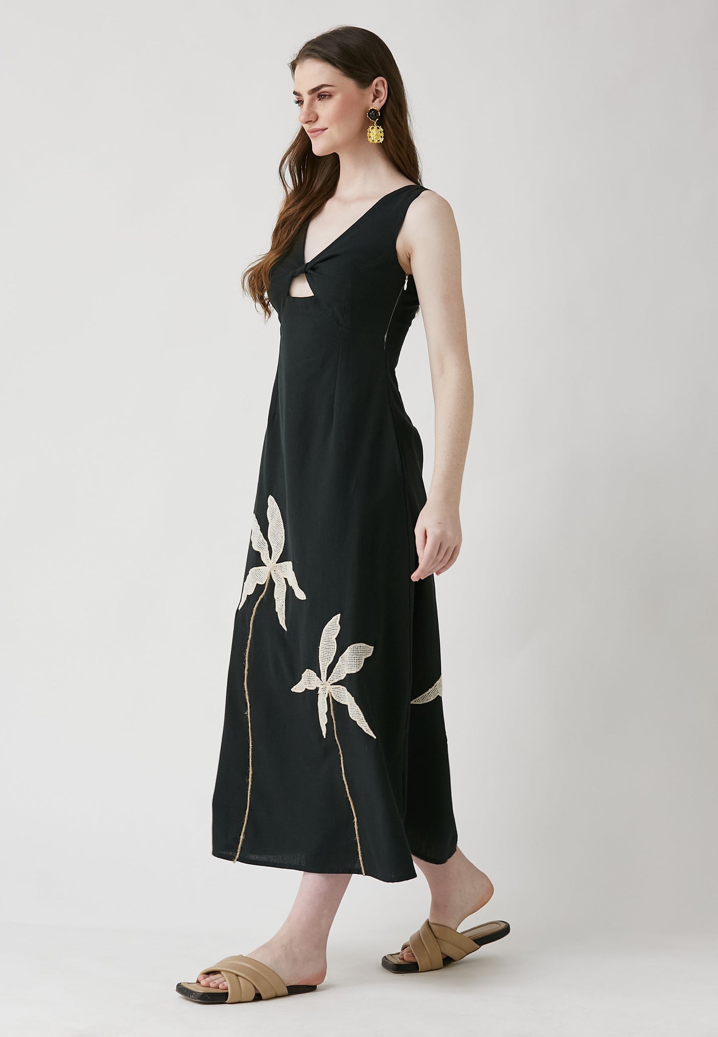 Covin Black Long Dress