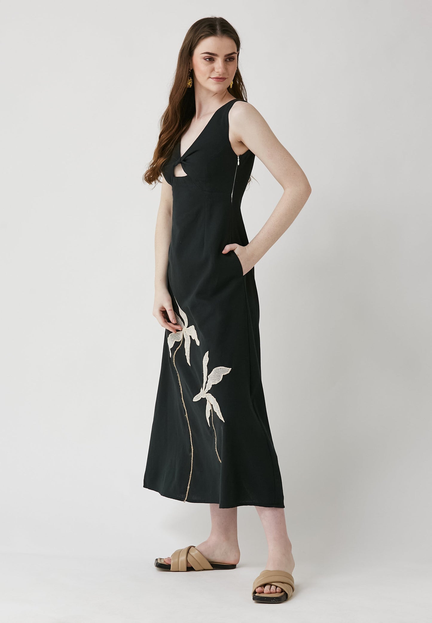 Covin Black Long Dress