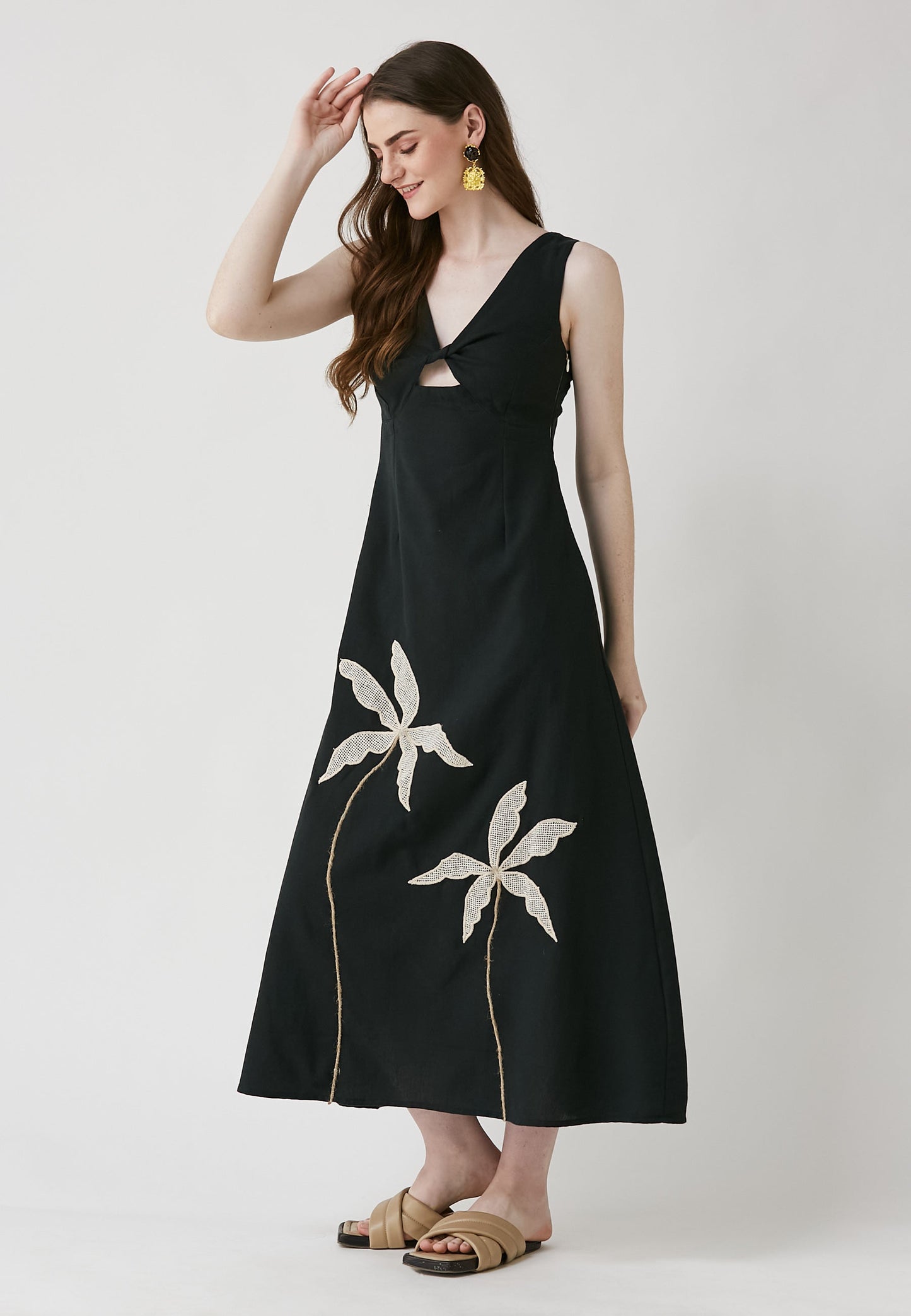 Covin Black Long Dress