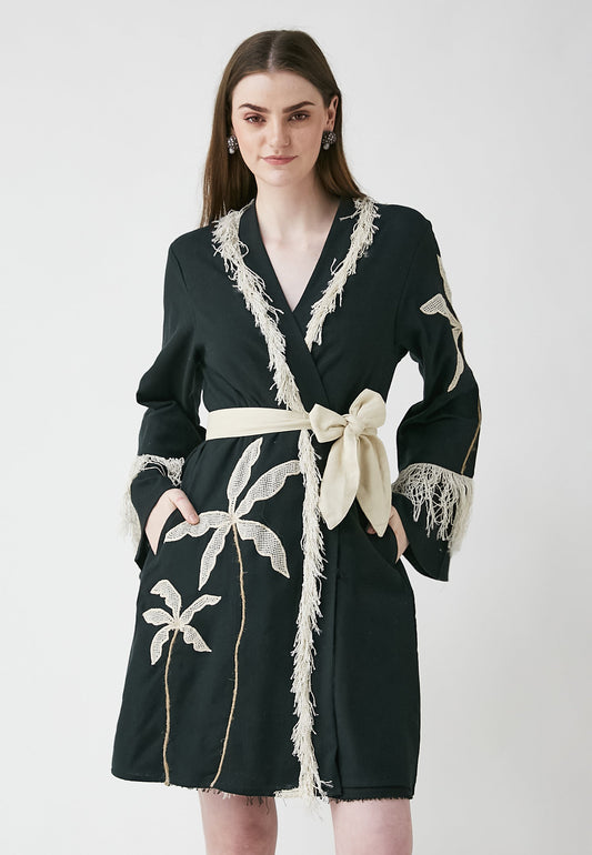 Hori Short Black Kimono