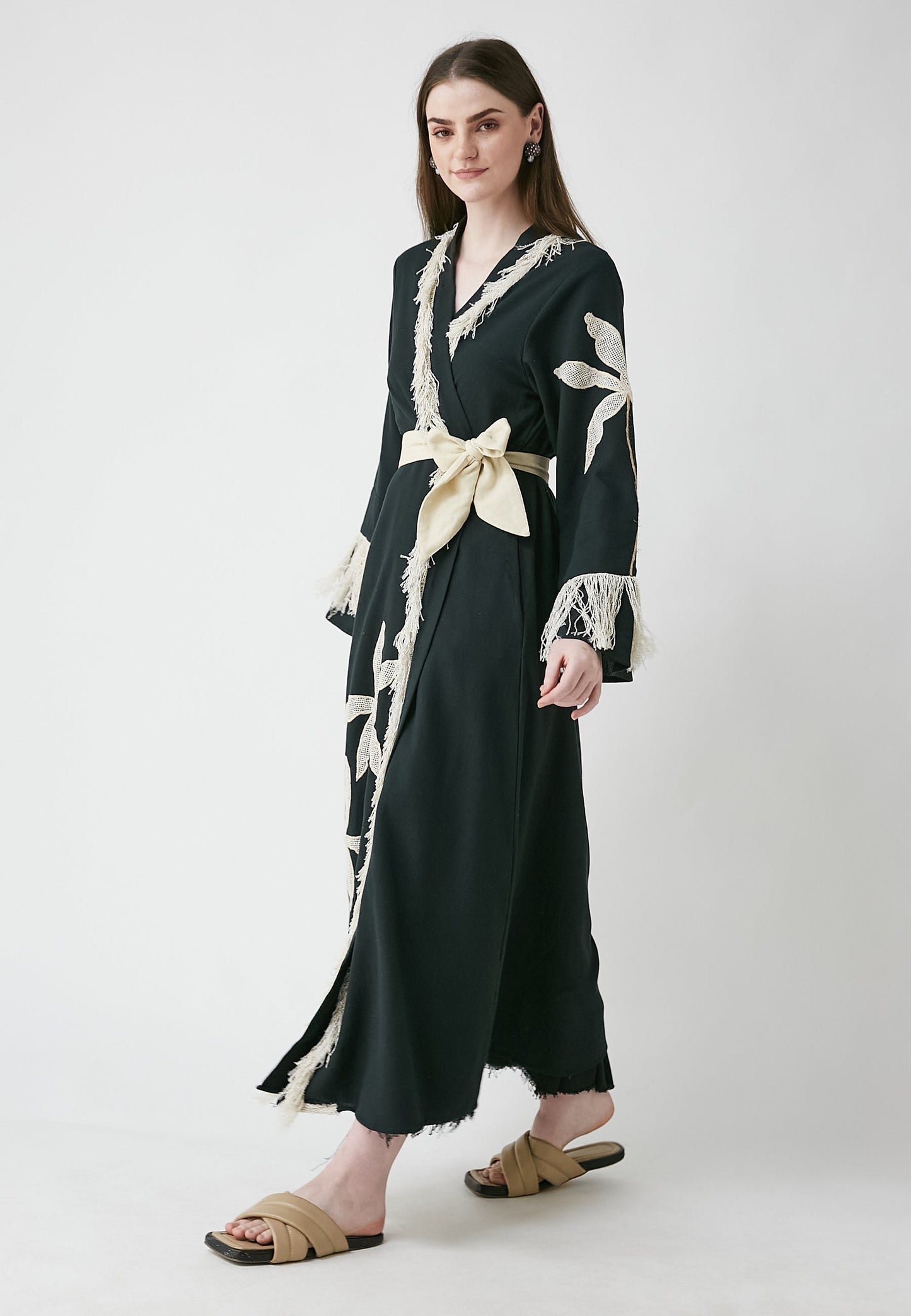 Horizon Long Black Kimono