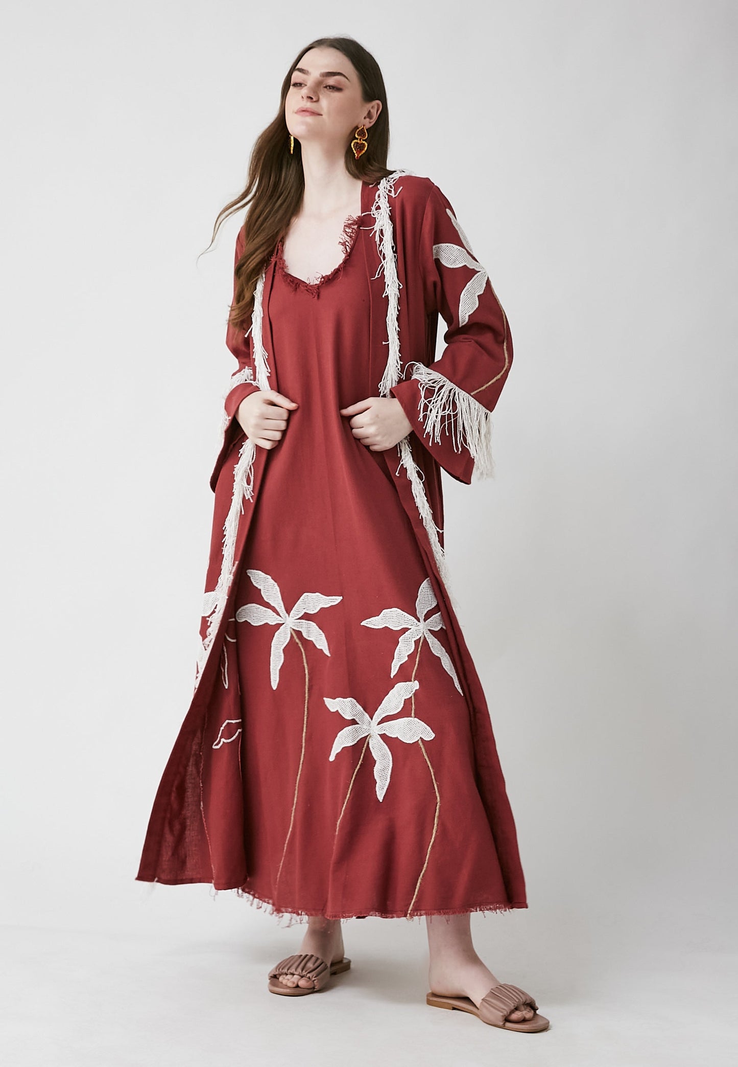 Horizon Long Cherry Kimono