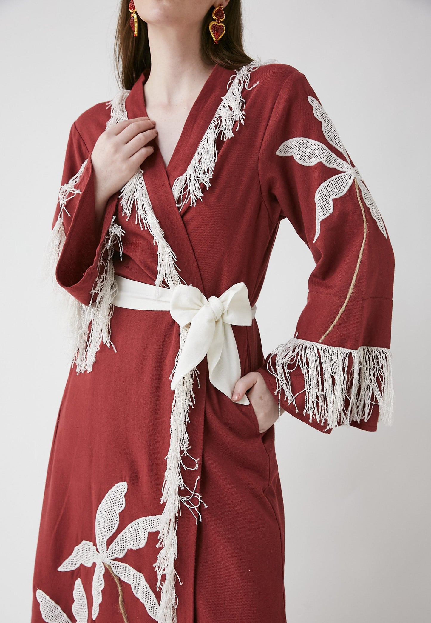 Horizon Long Cherry Kimono