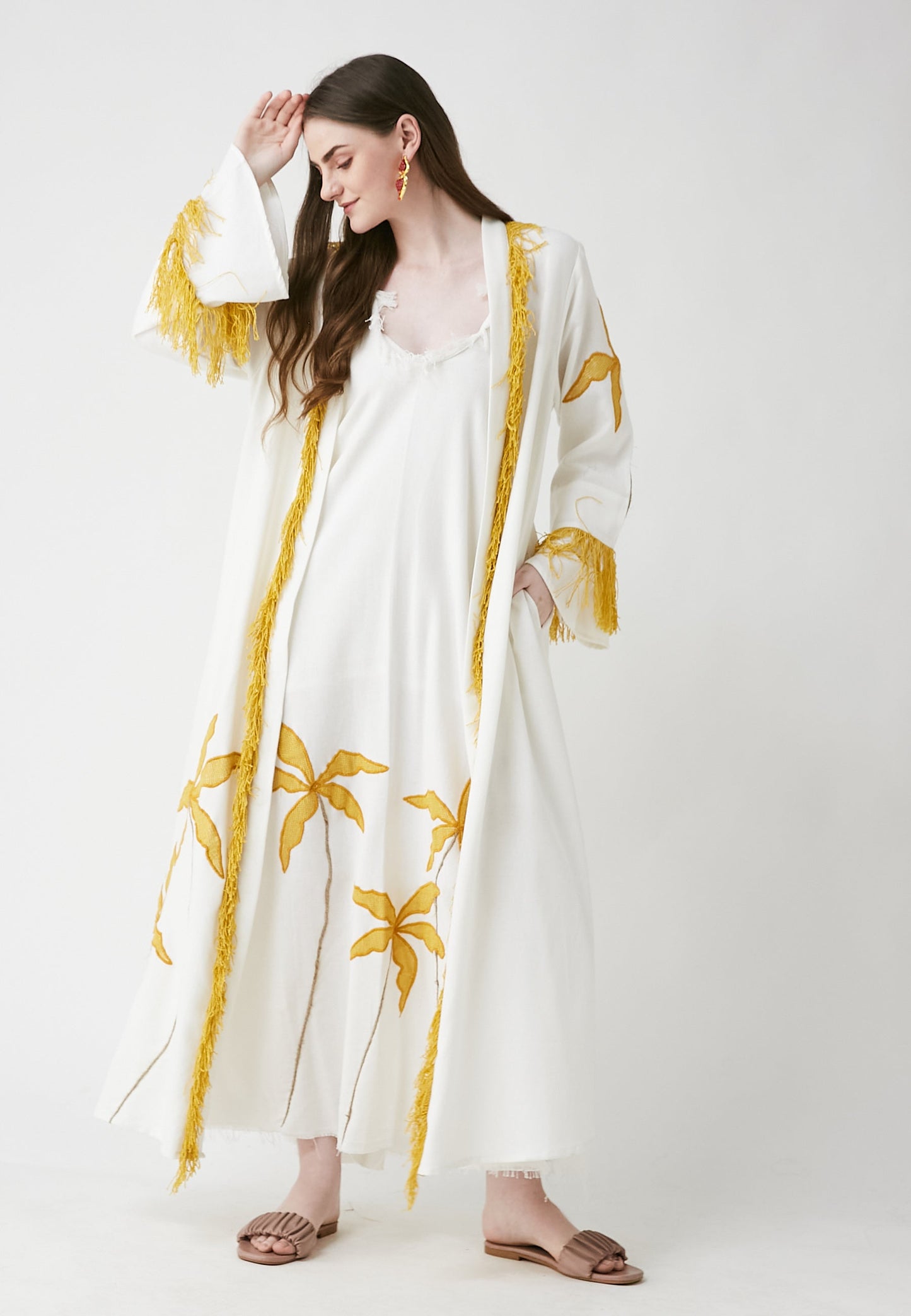 Horizon Long White Kimono