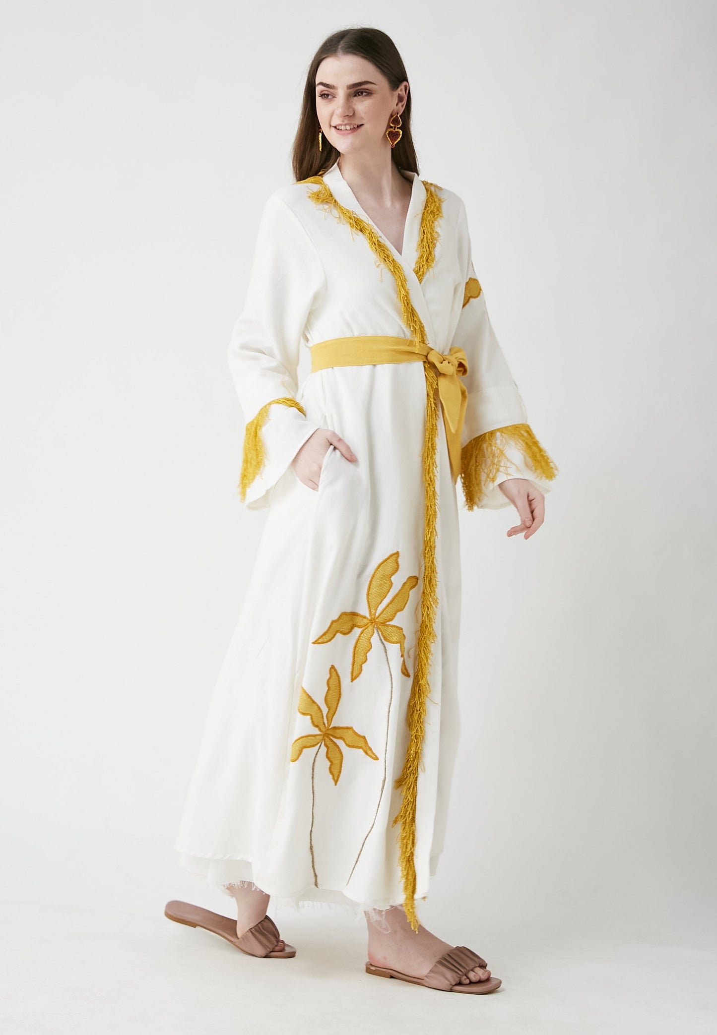 Horizon Long White Kimono