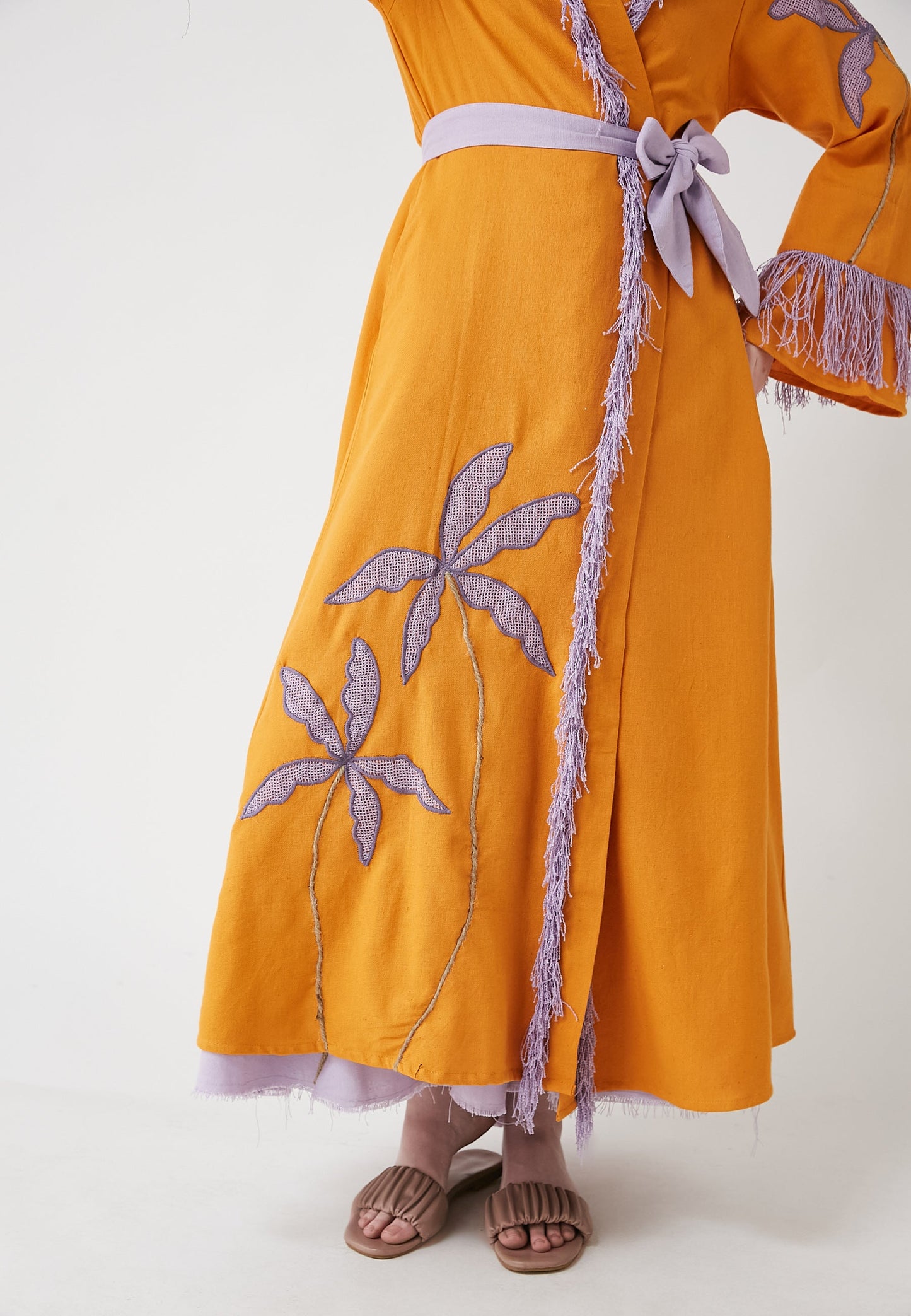 Horizon Long Orange Kimono