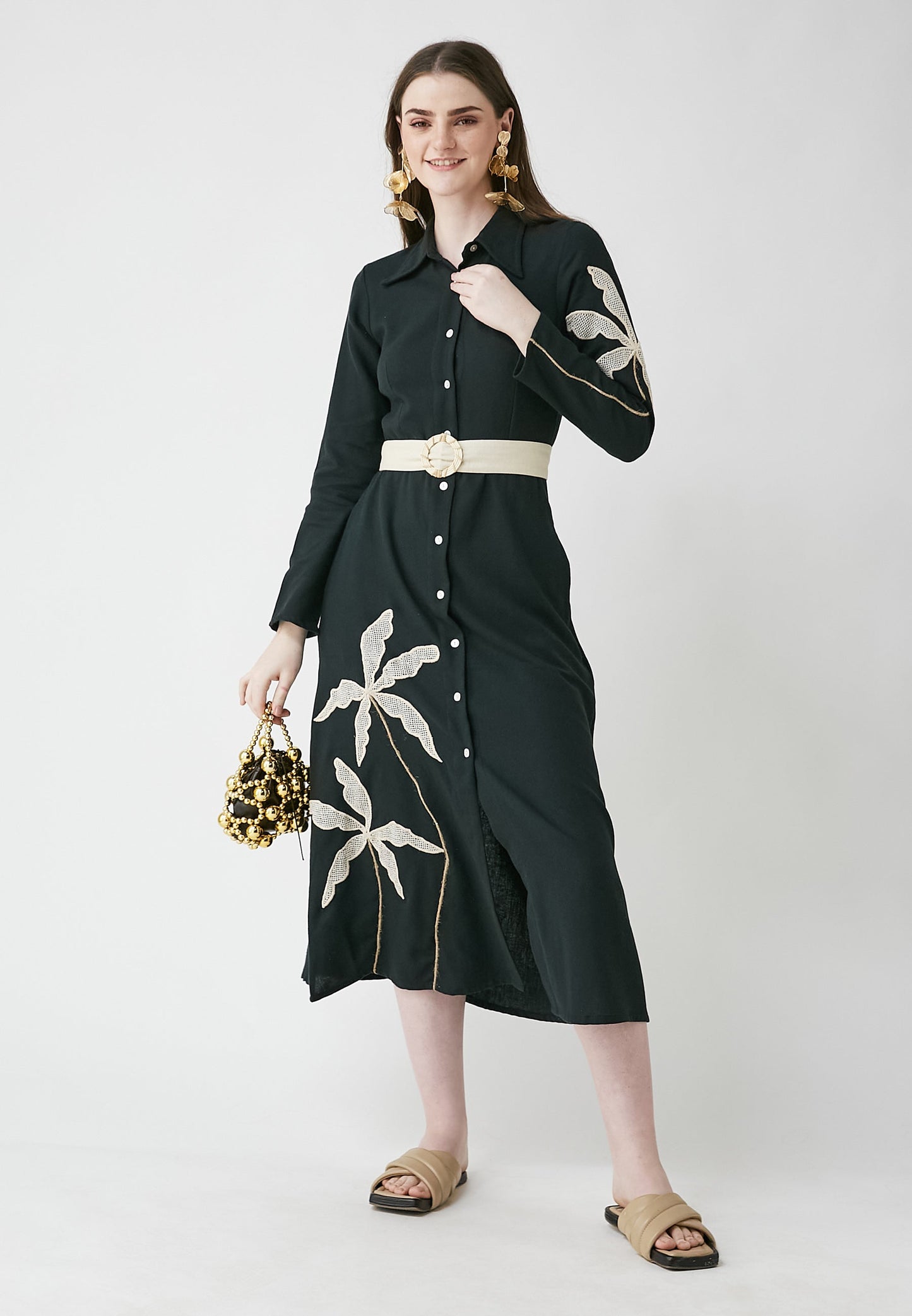 Meadow Black Shirt Dress