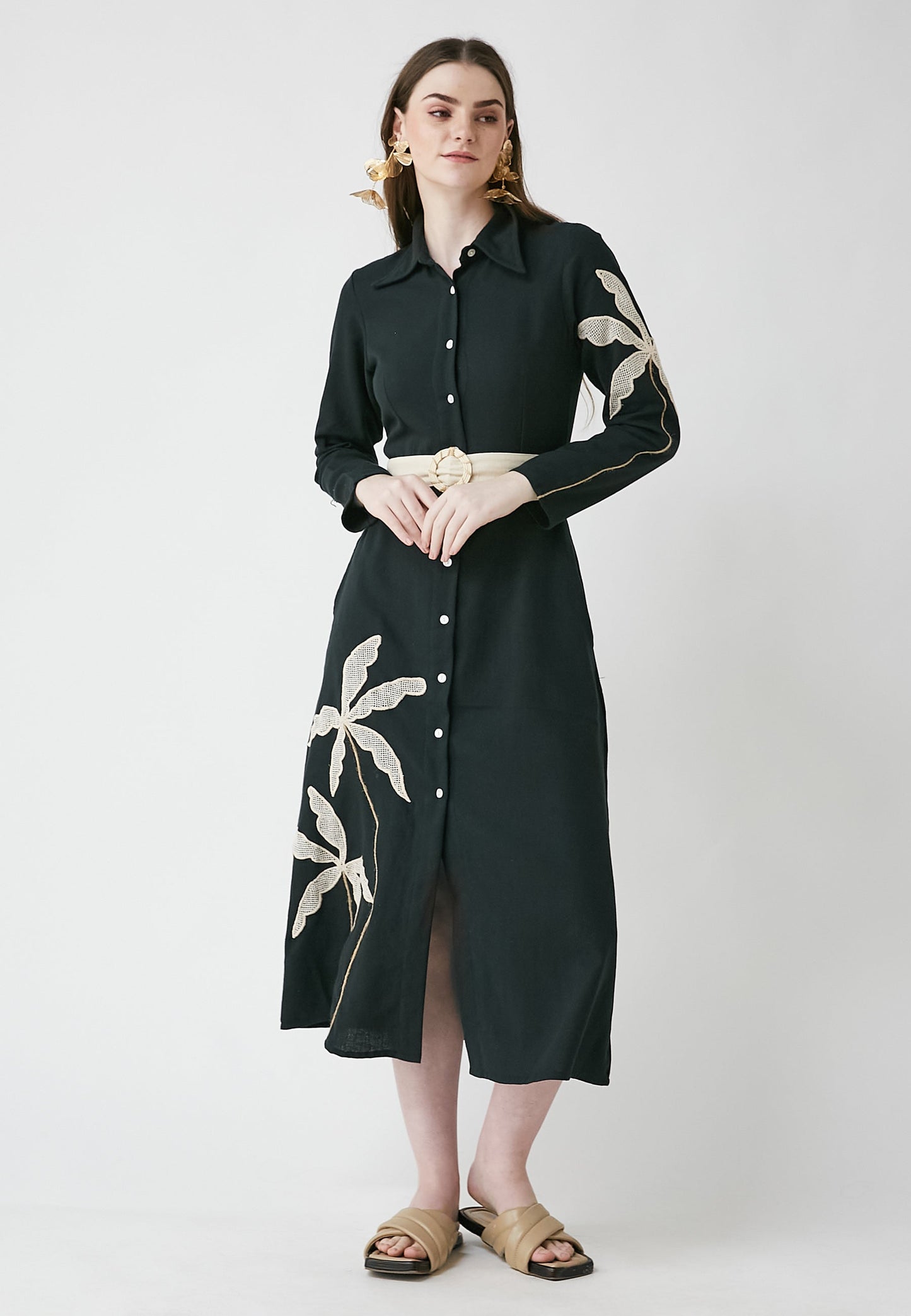 Meadow Black Shirt Dress