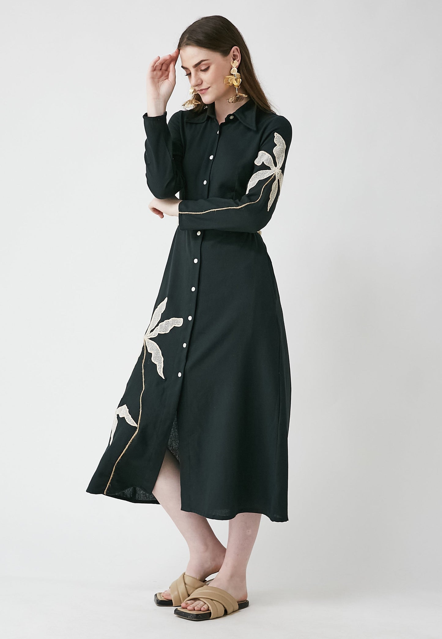 Meadow Black Shirt Dress