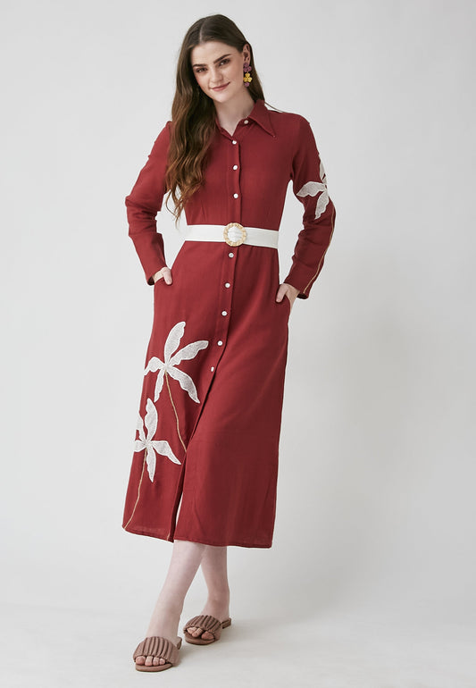 Meadow Cherry Shirt Dress