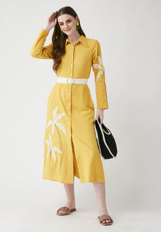 Meadow Mango Shirt Dress