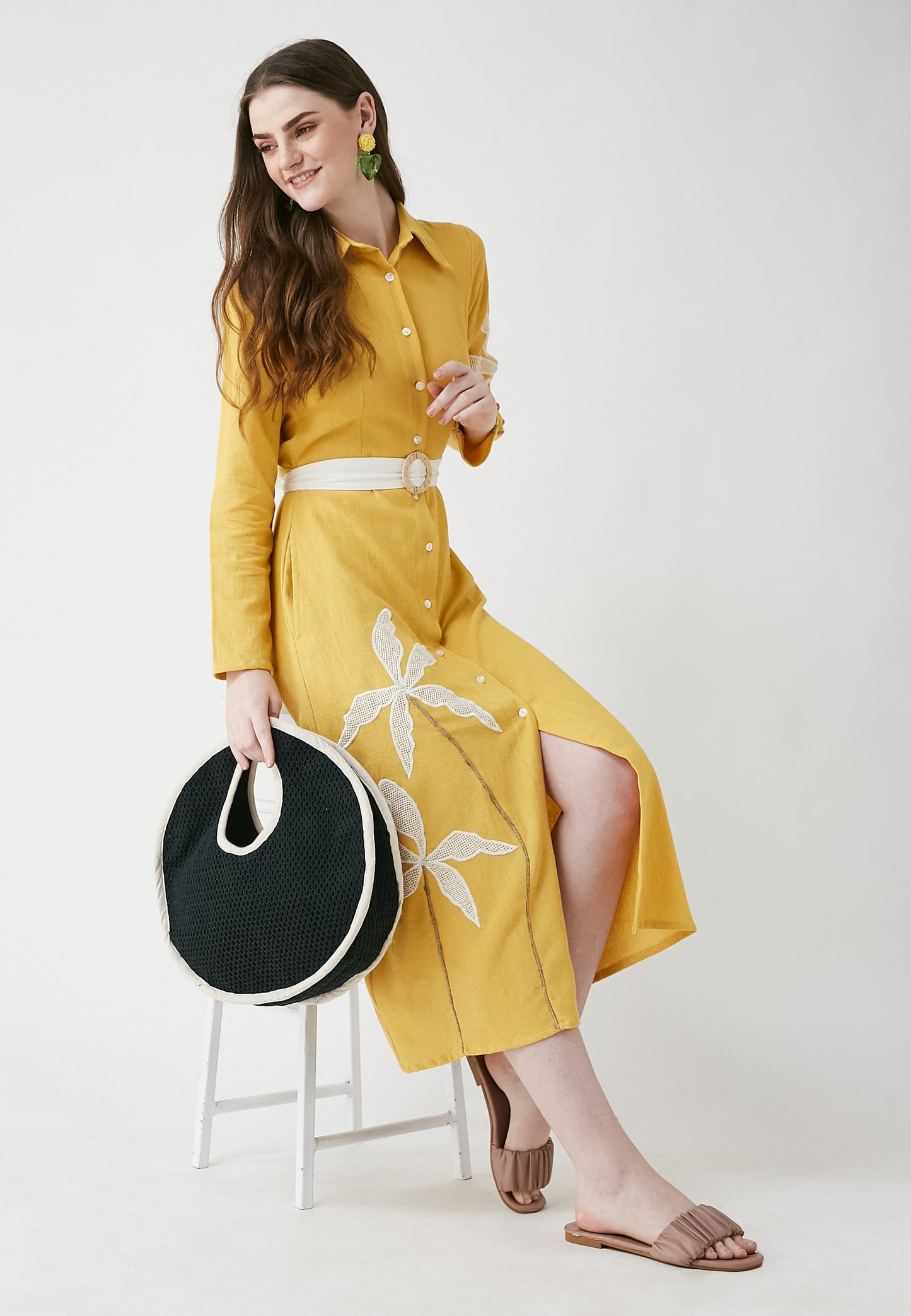 Meadow Mango Shirt Dress