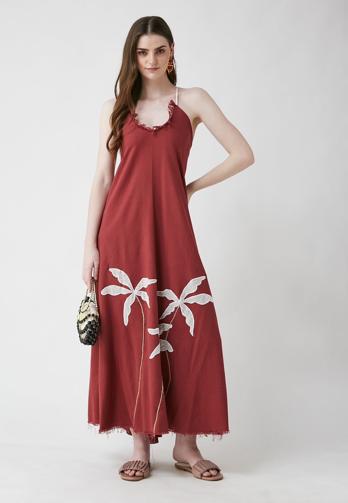 Tropical Long Cherry Dress