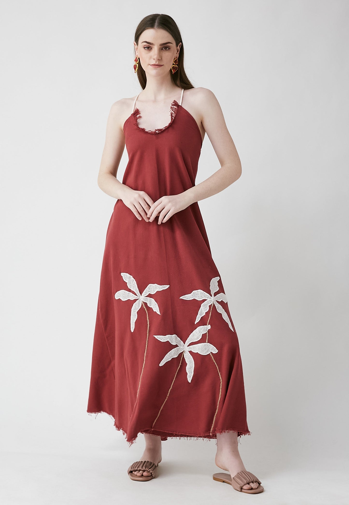 Tropical Long Cherry Dress