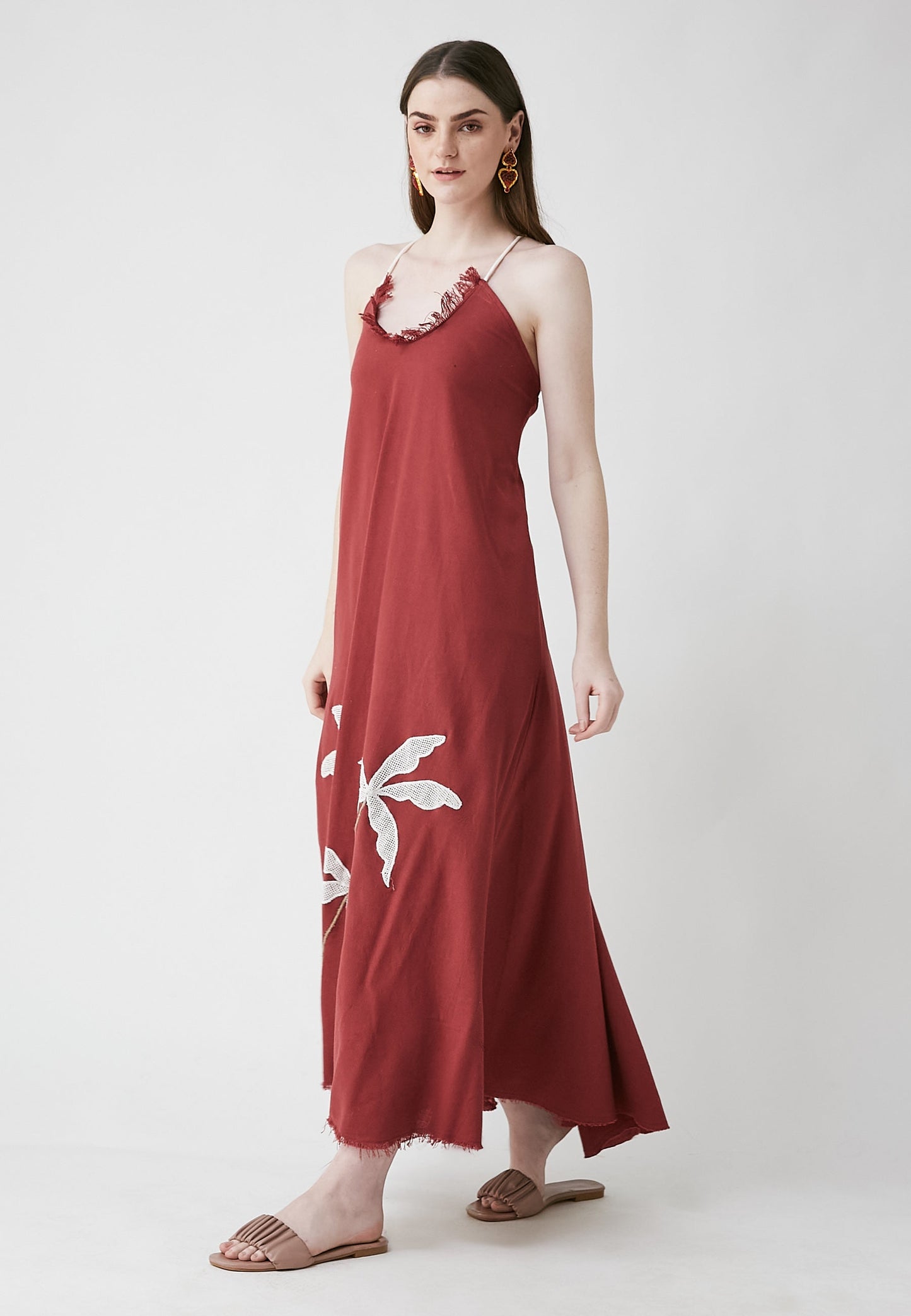 Tropical Long Cherry Dress