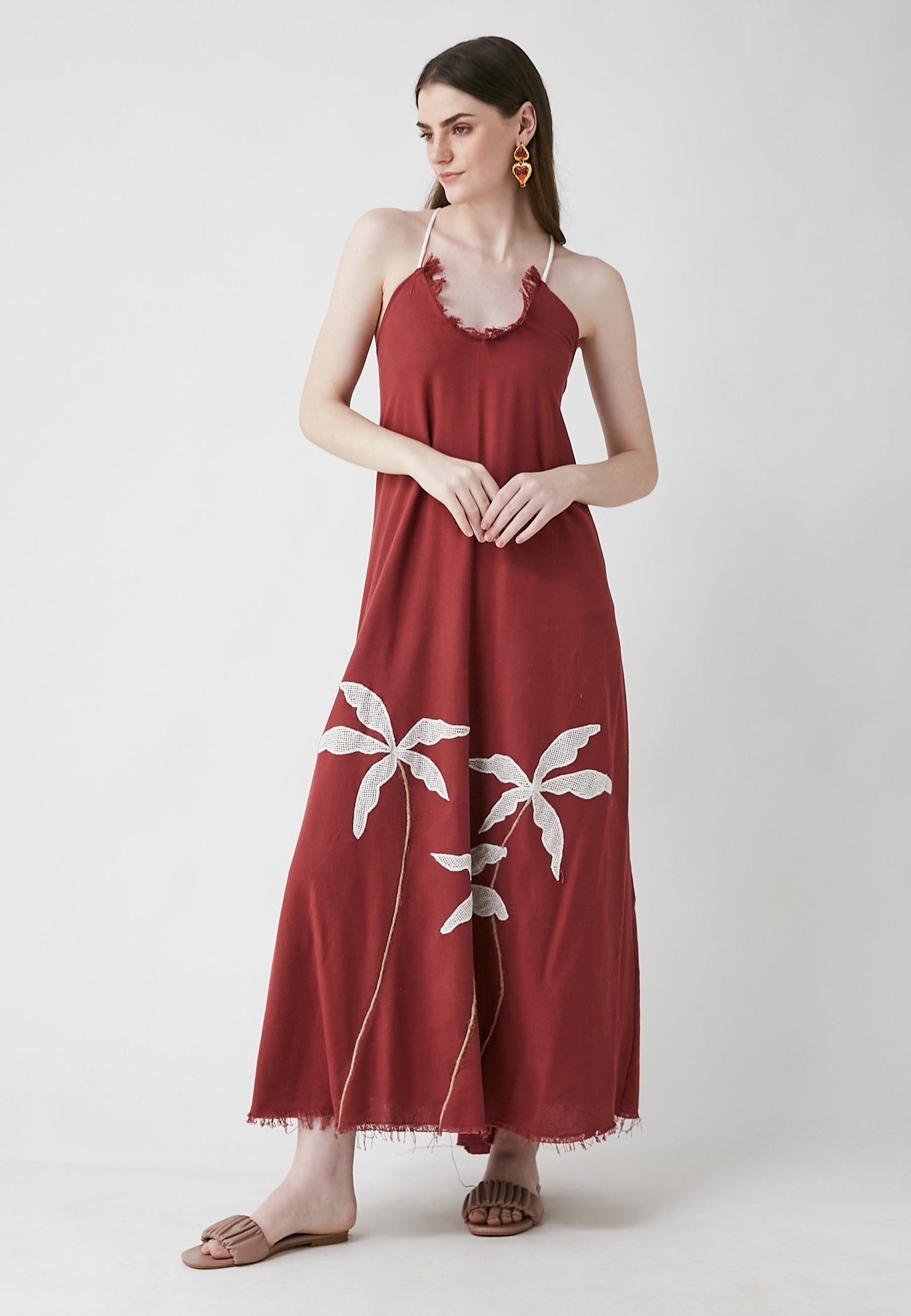 Tropical Long Cherry Dress