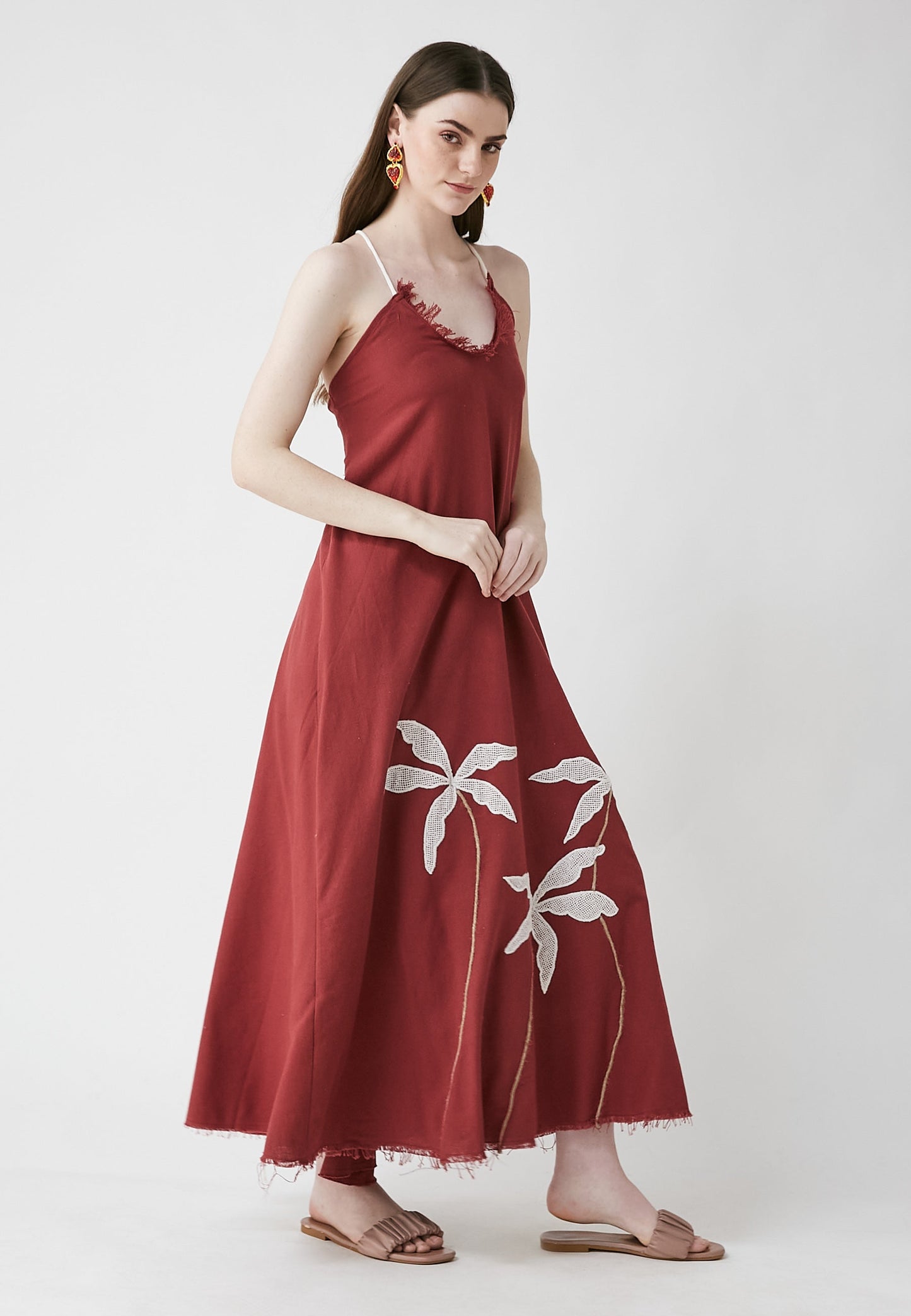 Tropical Long Cherry Dress