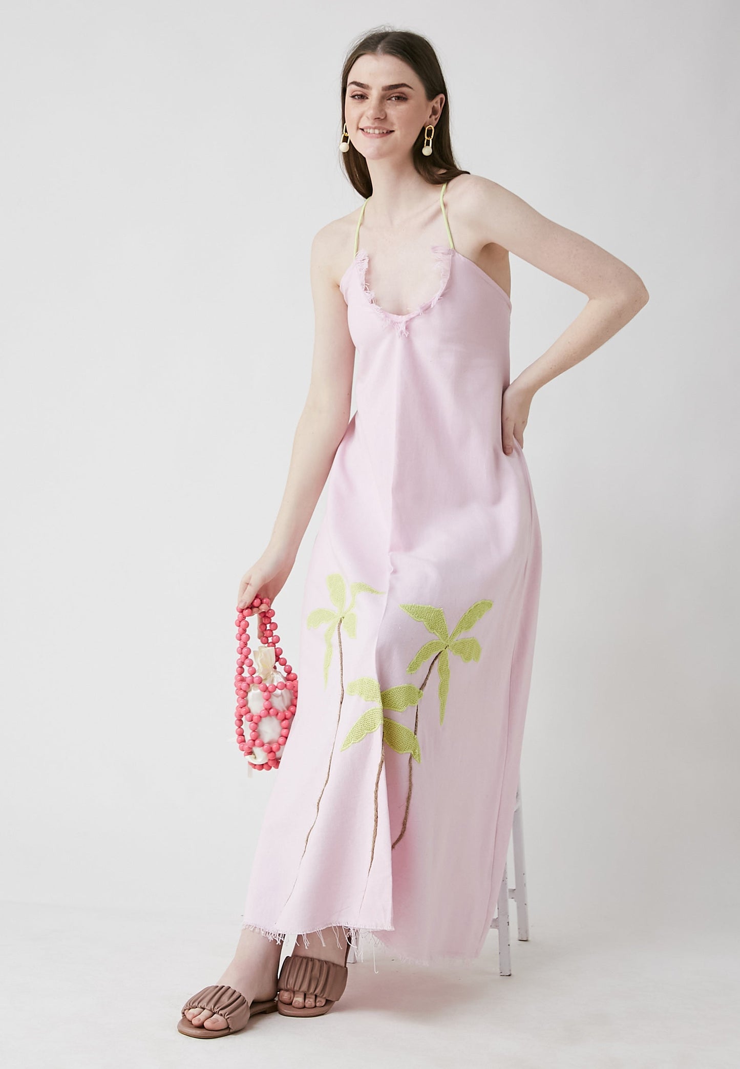 Tropical Long Pink Dress