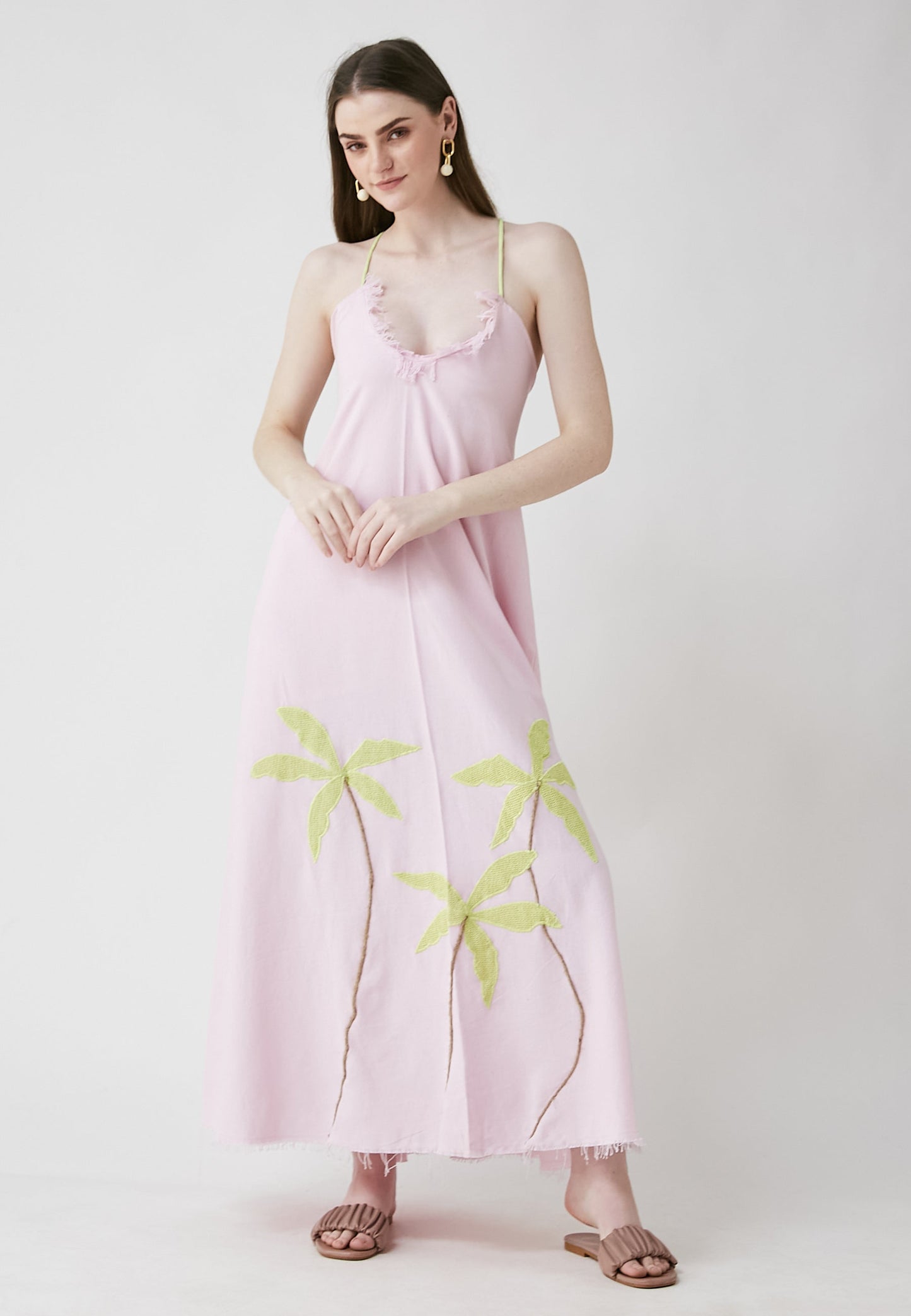 Tropical Long Pink Dress