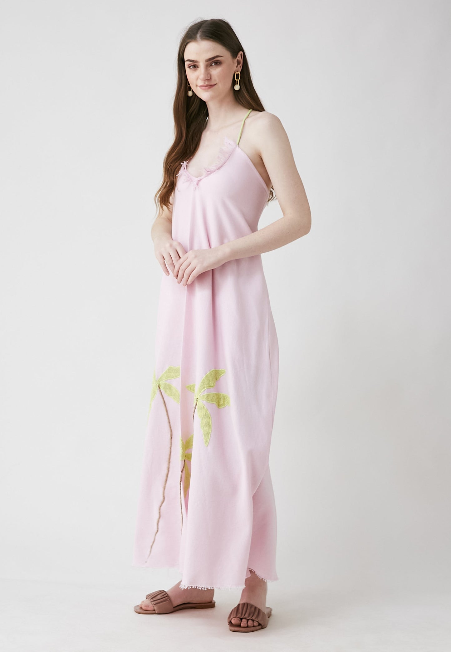 Tropical Long Pink Dress