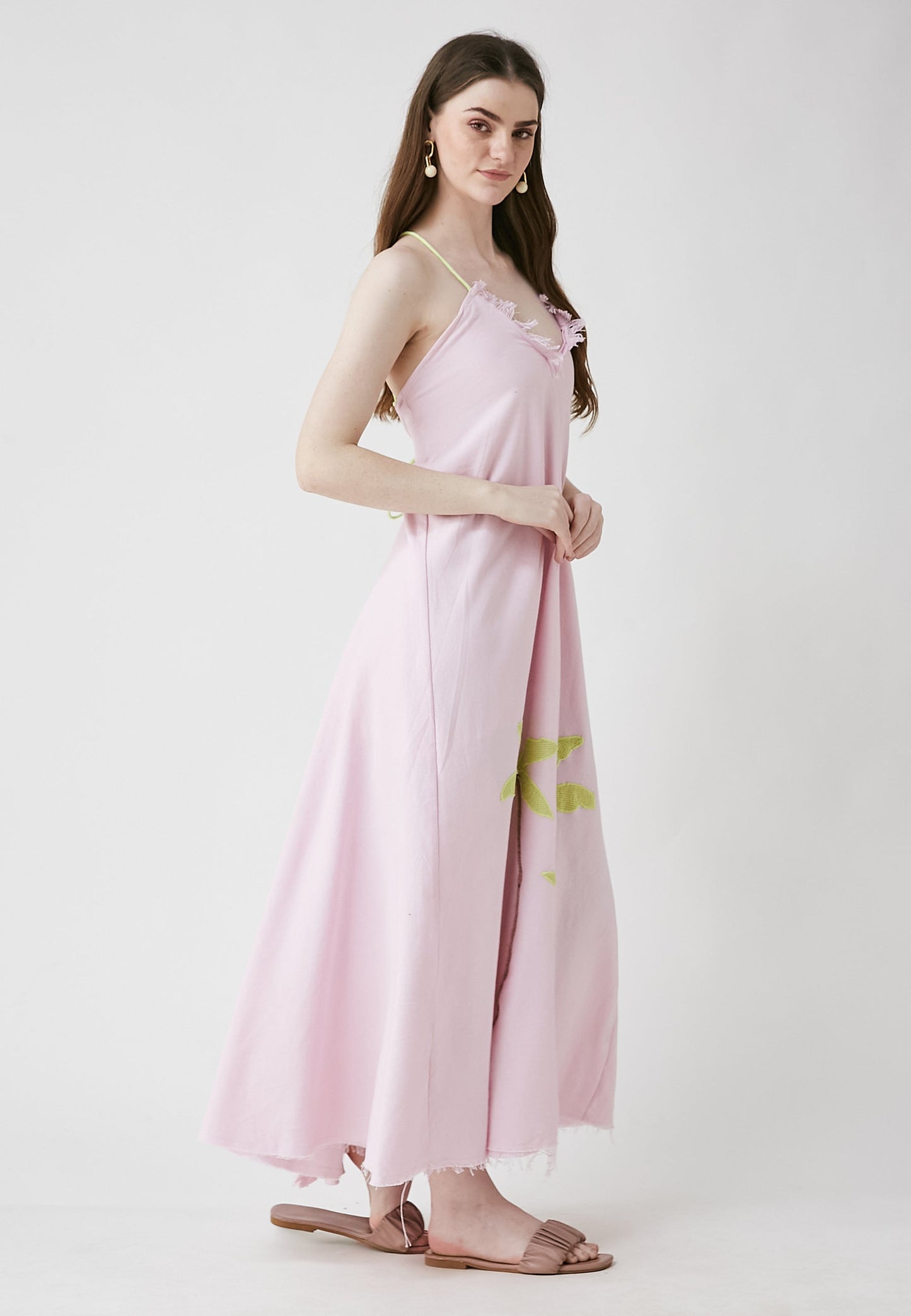 Tropical Long Pink Dress