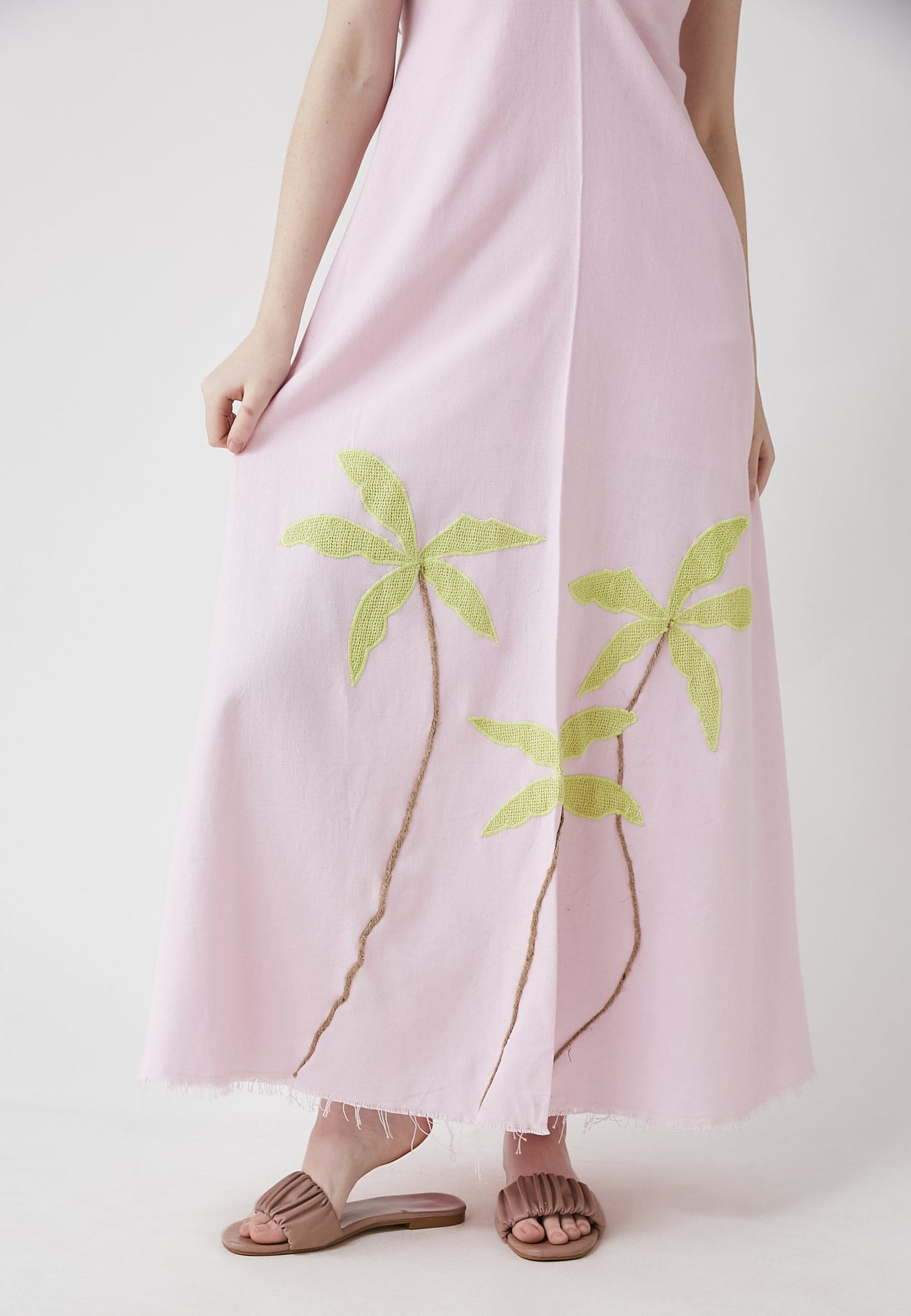 Tropical Long Pink Dress