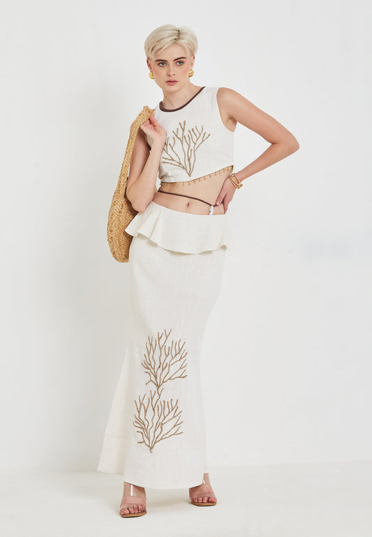 Falda Riviera blanca