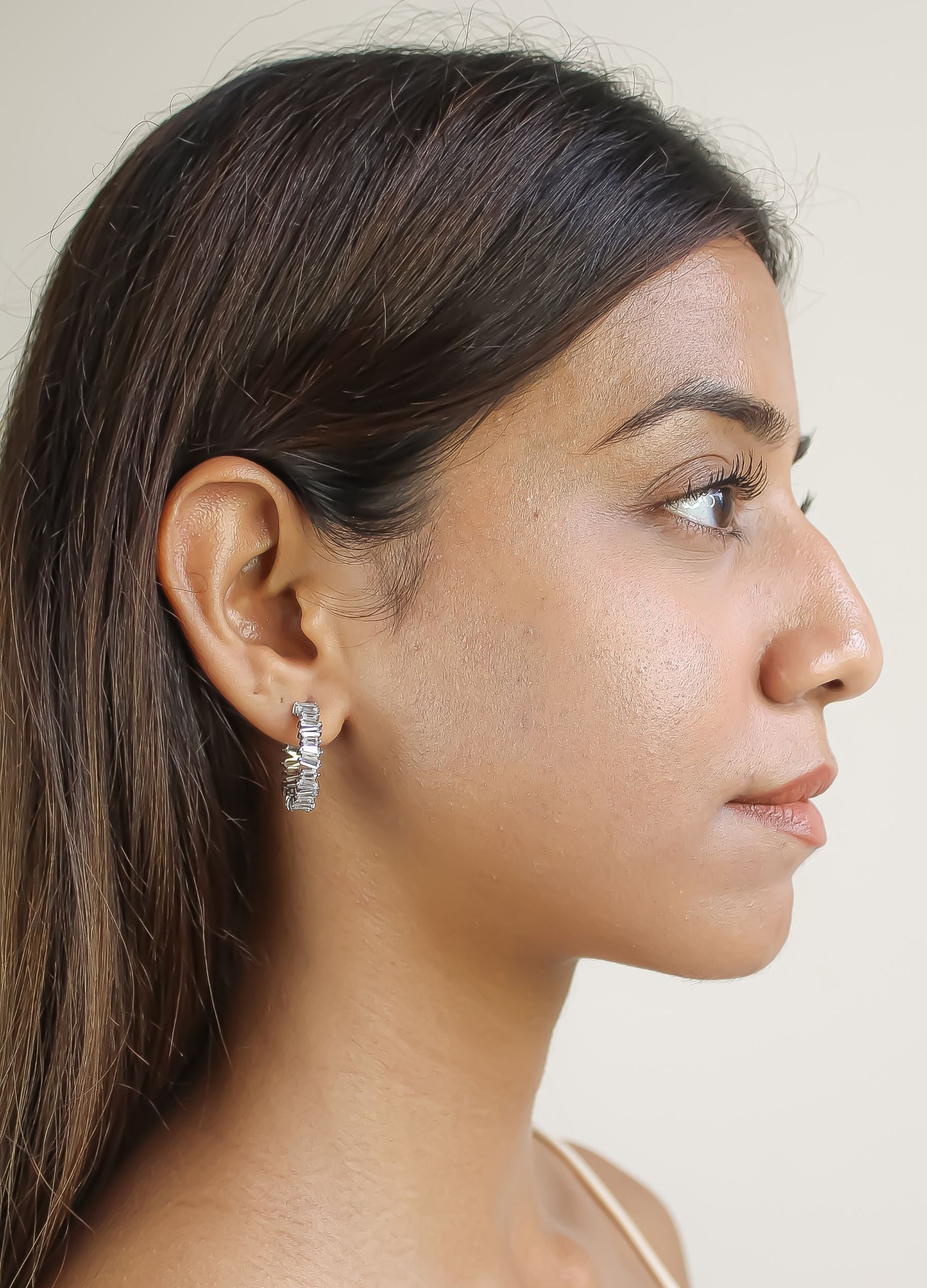 silver lecce hoop earrings Bombay Sunset