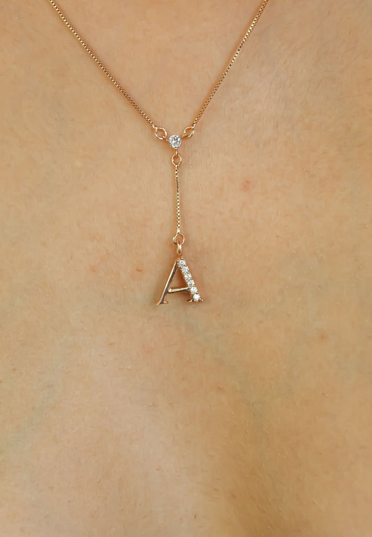 Rose Gold Alphabet Necklaces Bombay Sunset