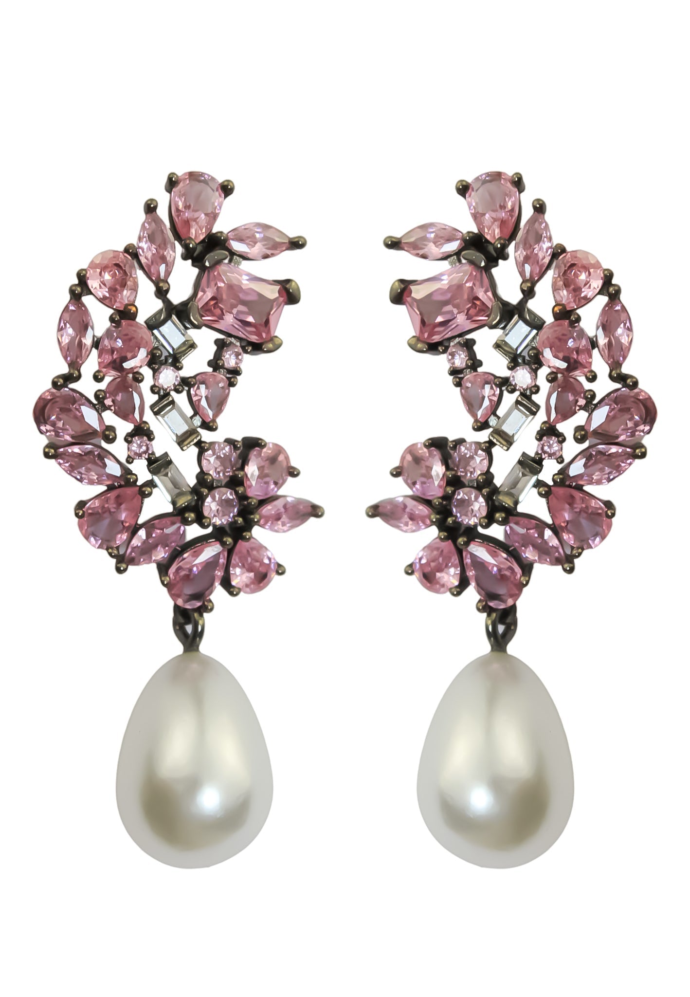 frosty pearl earrings below 50 big bridal bride bridesmaid Bombay Sunset