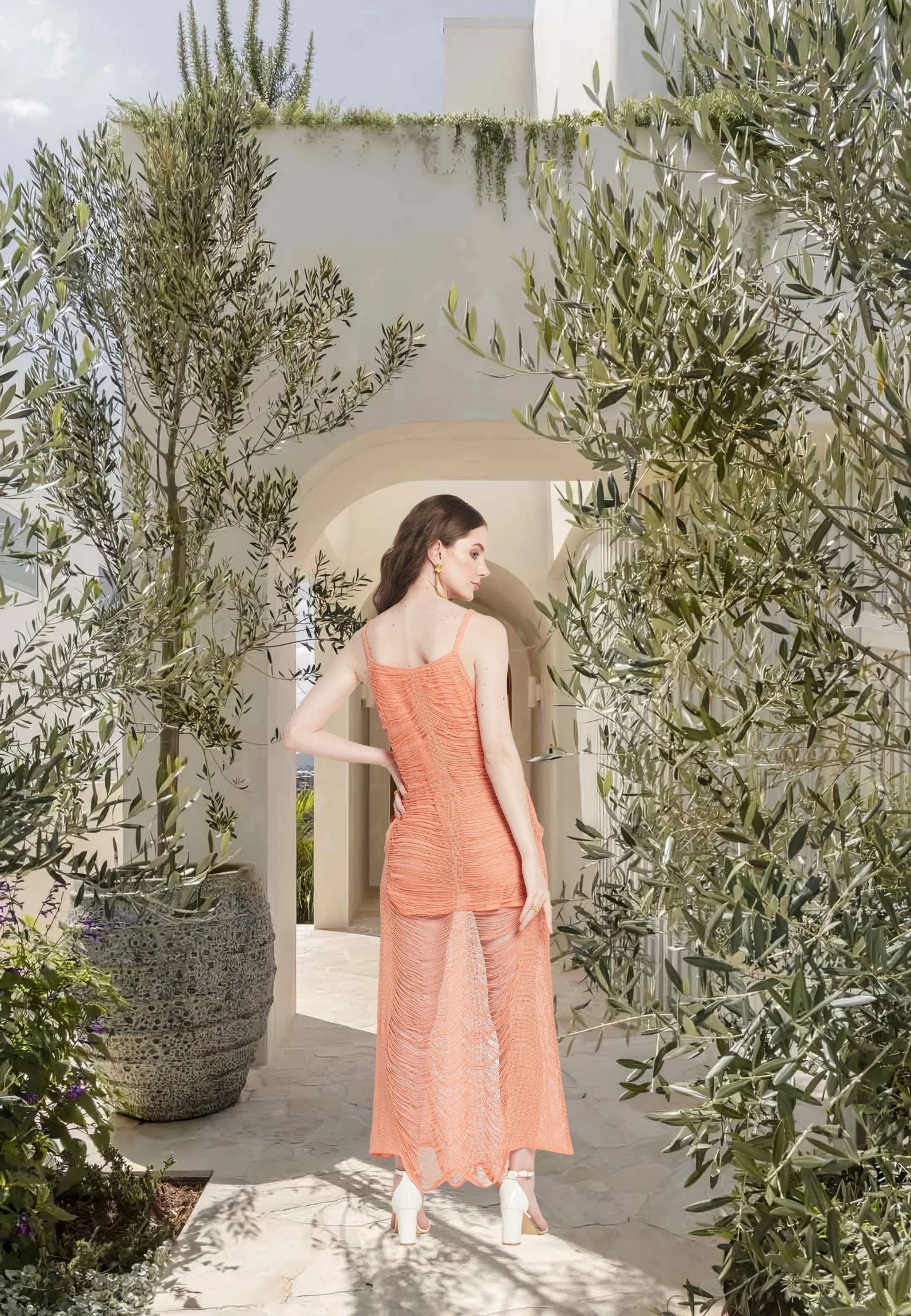 Vestido rosa brillante