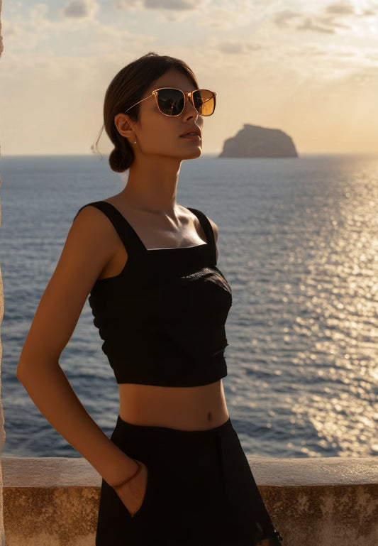 Flora Black Top